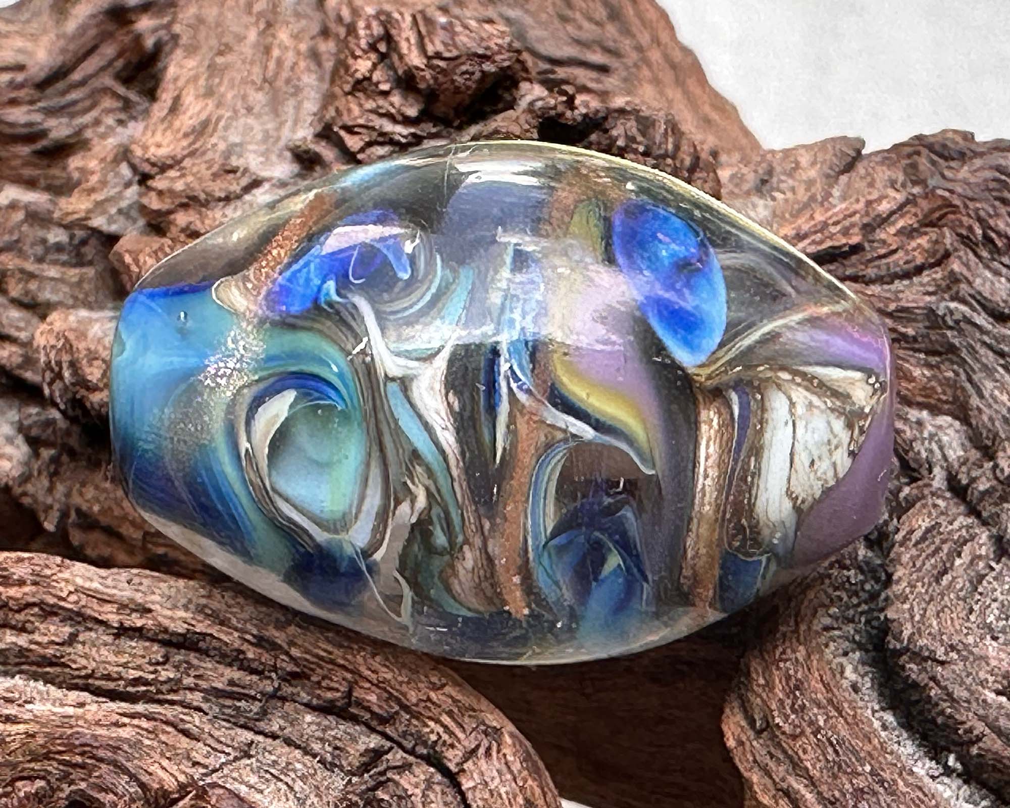 Handmade Coral Reef Blue Lampwork Glass Focal Bead SRA - Perfect for Jewelry Making, DIY Crafts, and Beading Projects