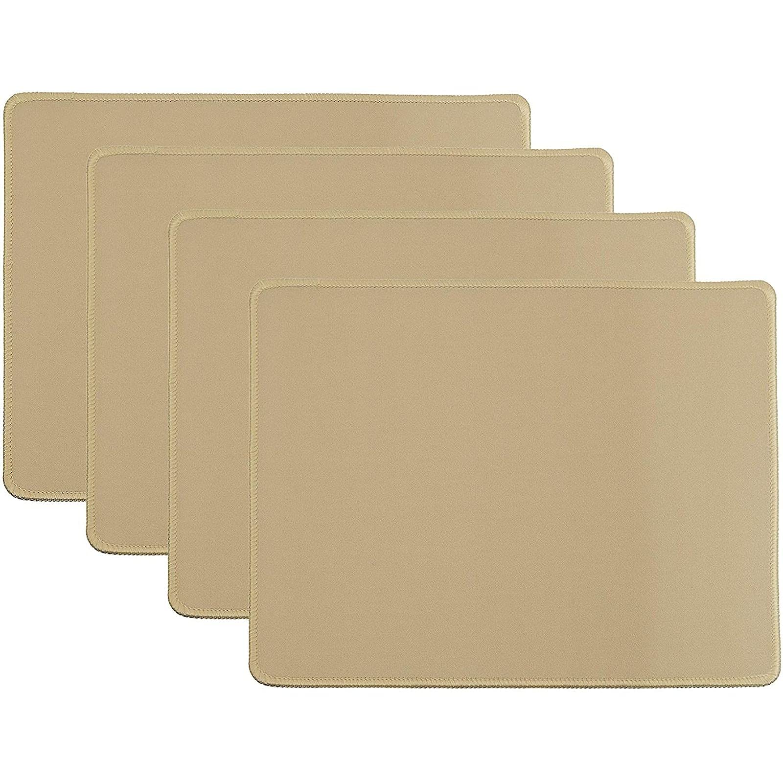Juvale Non-Slip Gold Rubber Mouse Pad Set of 4 - Ergonomic Desk Mat for Office, Gaming & Home Computer Use - Anti-Skid Wrist Support for Comfortable Typing & Mouse Control
