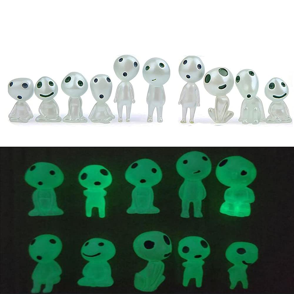 Glow in The Dark Resin Garden Gnome Statue - Miniature Fairy Garden Decor with Luminous Ghost Tree Elves for Outdoor Yard, Patio & Landscape Decoration | Perfect for Halloween, Christmas & Fairy Garden Themes