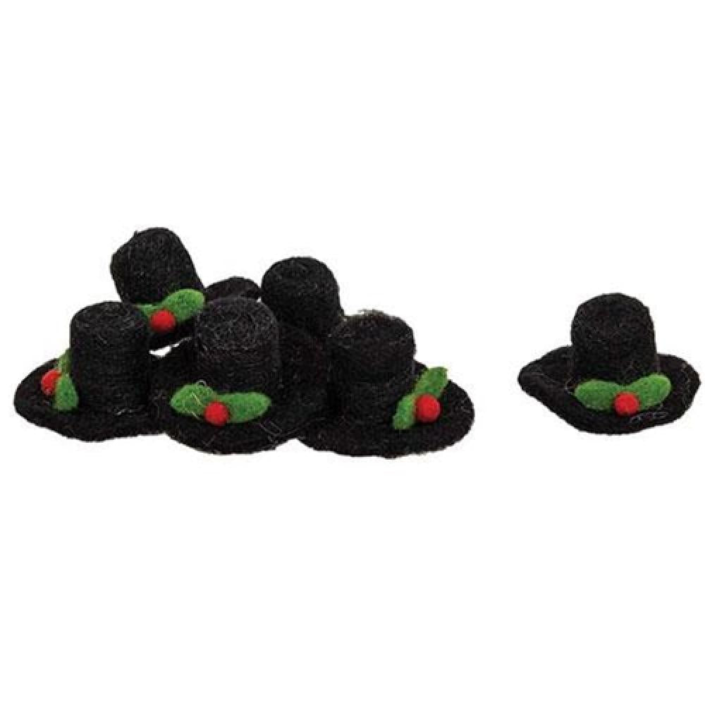 6-Piece Snowman Hat Bowl Fillers - Christmas Decorations for Table, Mantel, and Holiday Party Decor