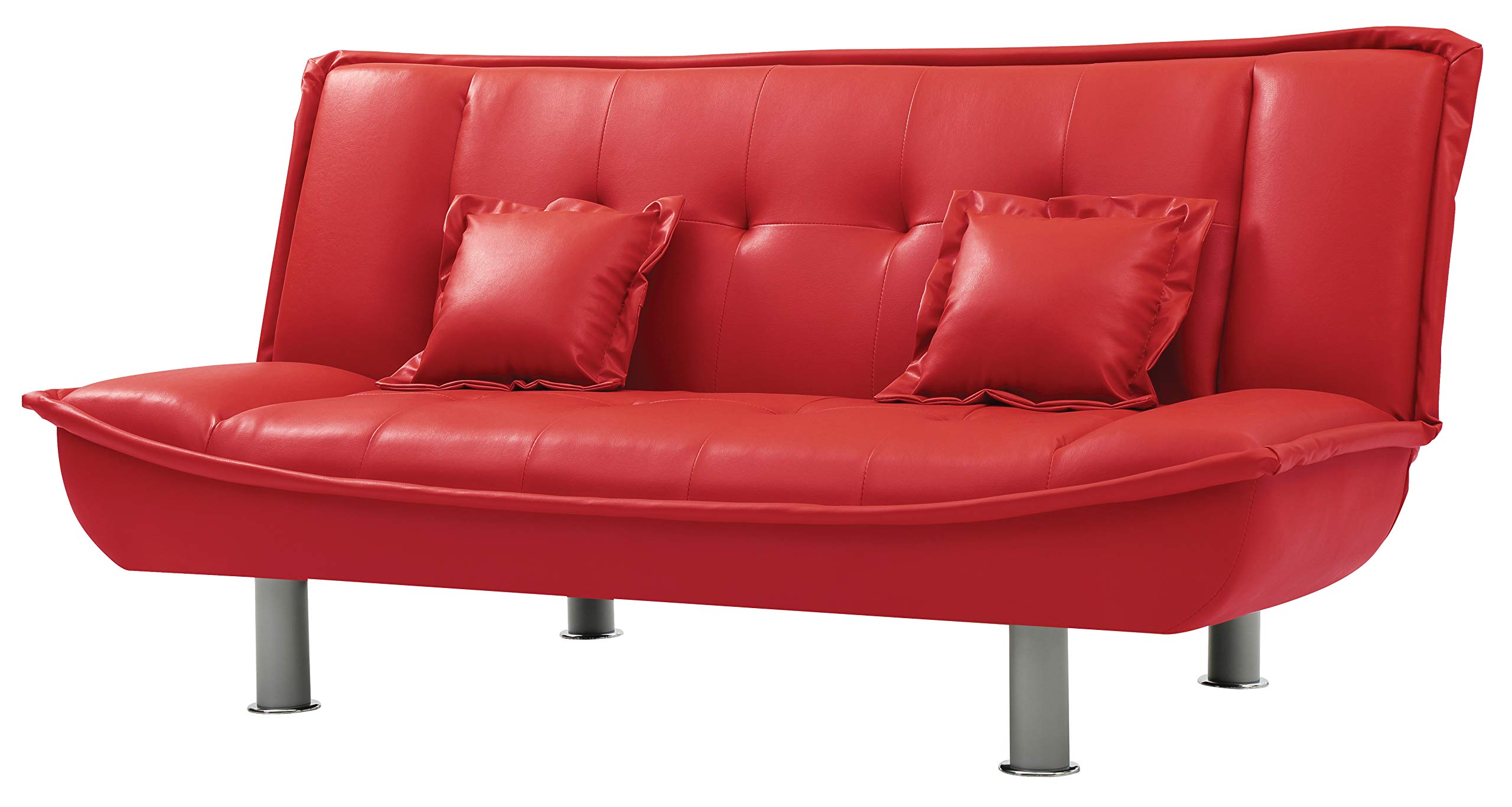 Glory Furniture Convertible Futon Sofa Bed - Red | 3-in-1 Sleeper Sofa for Small Spaces, Guest Room & Apartment Living | Free Shipping