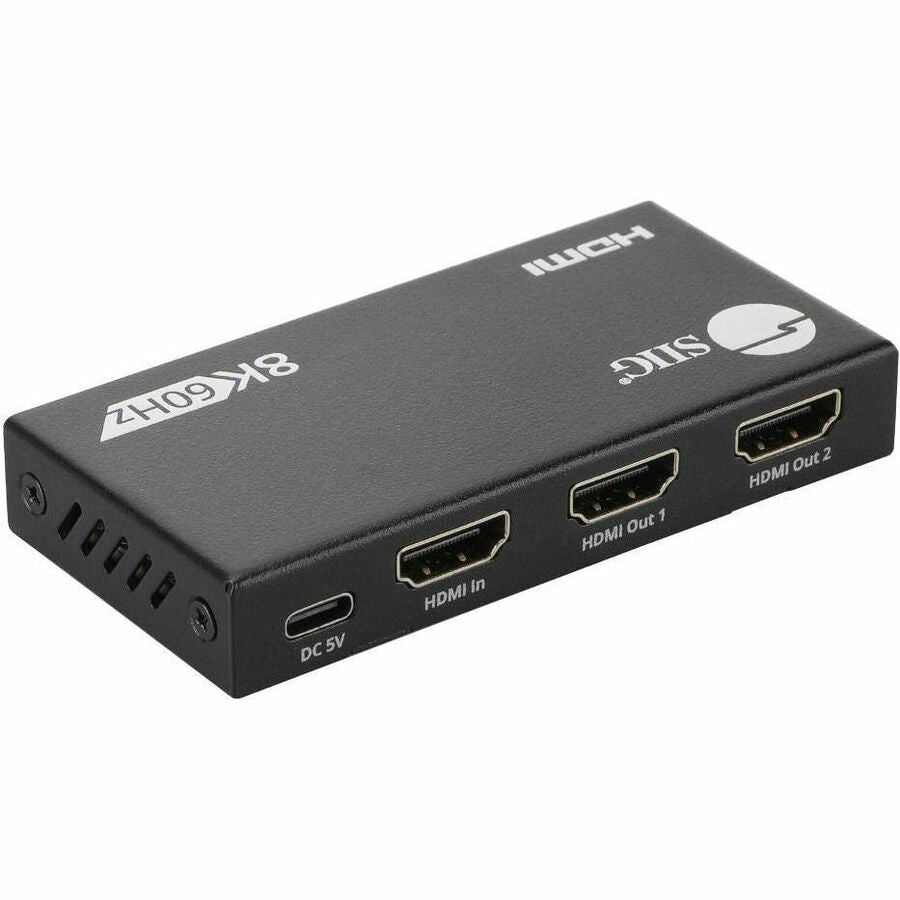 8K HDMI Splitter 1x2 - 8K@60Hz, 40Gbps, VRR, ALLM, EDID Management, Down Scaler - Perfect for Home Theater & Gaming Setup