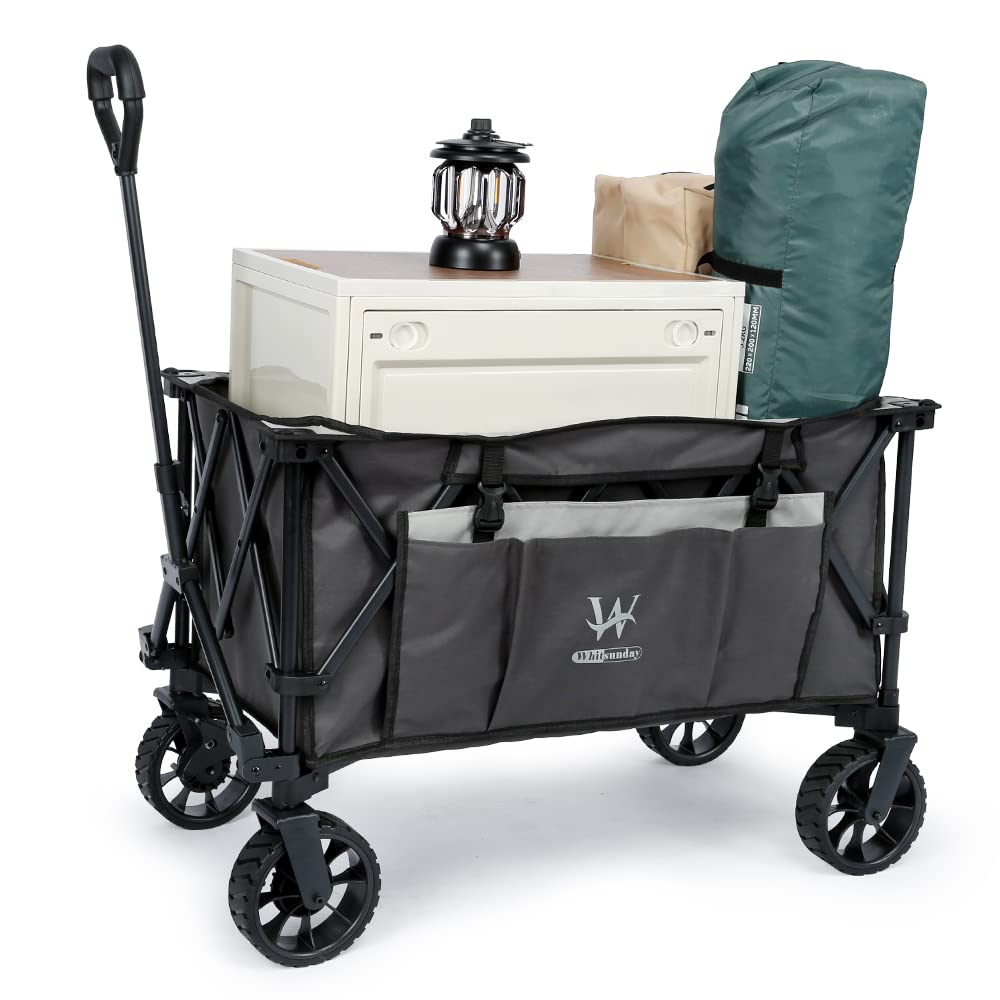 Heavy Duty Folding Collapsible Utility Cart - Portable Camping, Beach, Park & Grocery Wagon for Outdoor Sports, Shopping and Picnics | Perfect for Camping Trips, Beach Days, Grocery Hauling and Tailgating Events