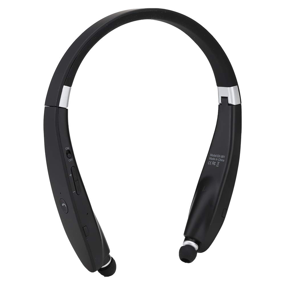 Foldable Neck Hanging Headphones SX 991 - Wireless Bluetooth Earphones with Telescopic Design (Black) | Perfect for Gym, Running, Commuting & Travel