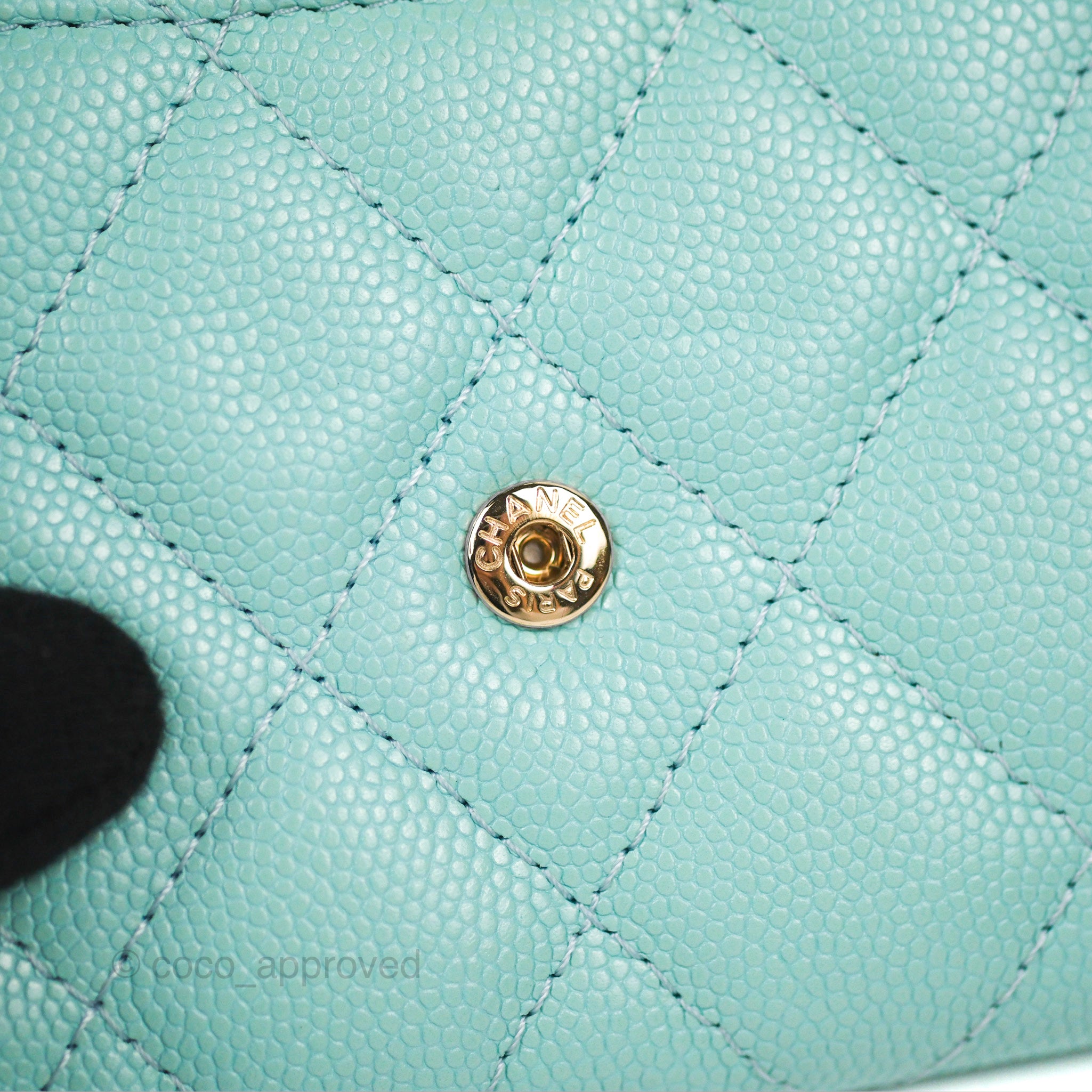 Chanel Classic Flap Coin Purse in Tiffany Blue Caviar Leather with Silver Hardware - Perfect for Everyday Use & Luxury Gift Giving