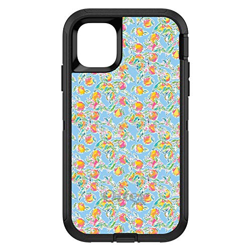 Preppy Pattern - Orange & Blue Flowers Floral On Black Case