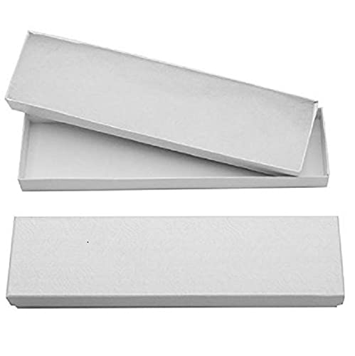 RJ Displays - 6 Pack White Cotton Jewelry Gift Boxes 8