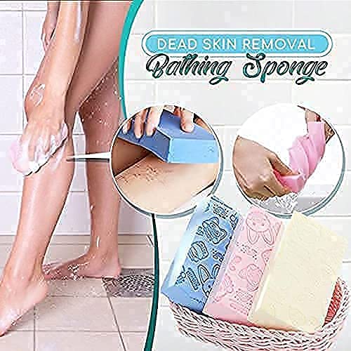 Khedu Feb Ultra Soft Exfoliating Bath Sponge | Natural Body Scrubber for Dead Skin Removal | Shower Brush for Women & Men | Gentle Face & Body Exfoliator | Perfect for Daily Shower Routine & Spa Day