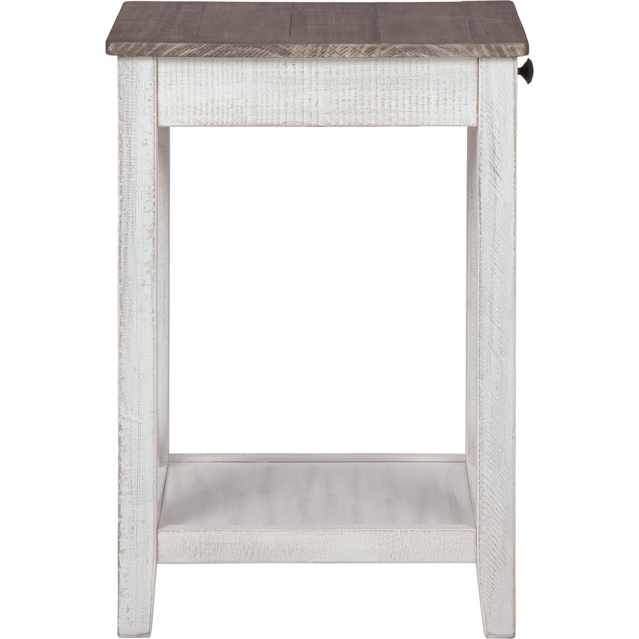 Adalane Modern Accent Table - White & Gray Side Table for Living Room, Bedroom, or Office - Perfect for Small Spaces & Home Decor