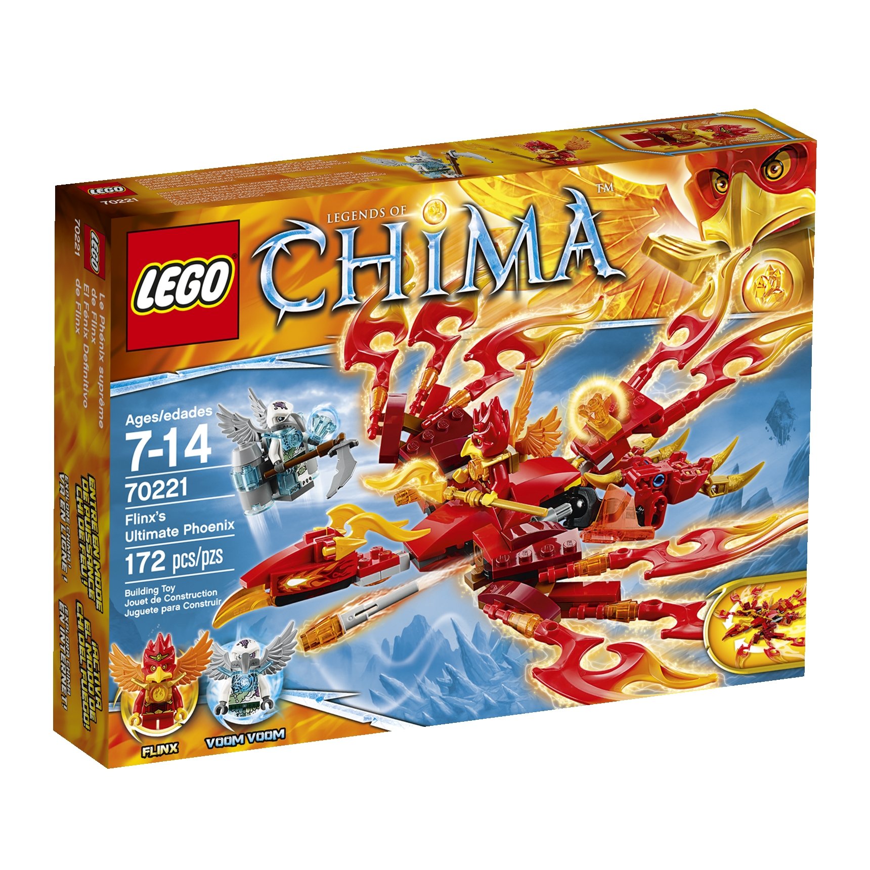 LEGO Legends of Chima Flinx's Ultimate Phoenix Building Set - 3-in-1 Fire Bird Toy for Kids Ages 7-12 | Creative Play, Collection Display & Battle Scenes