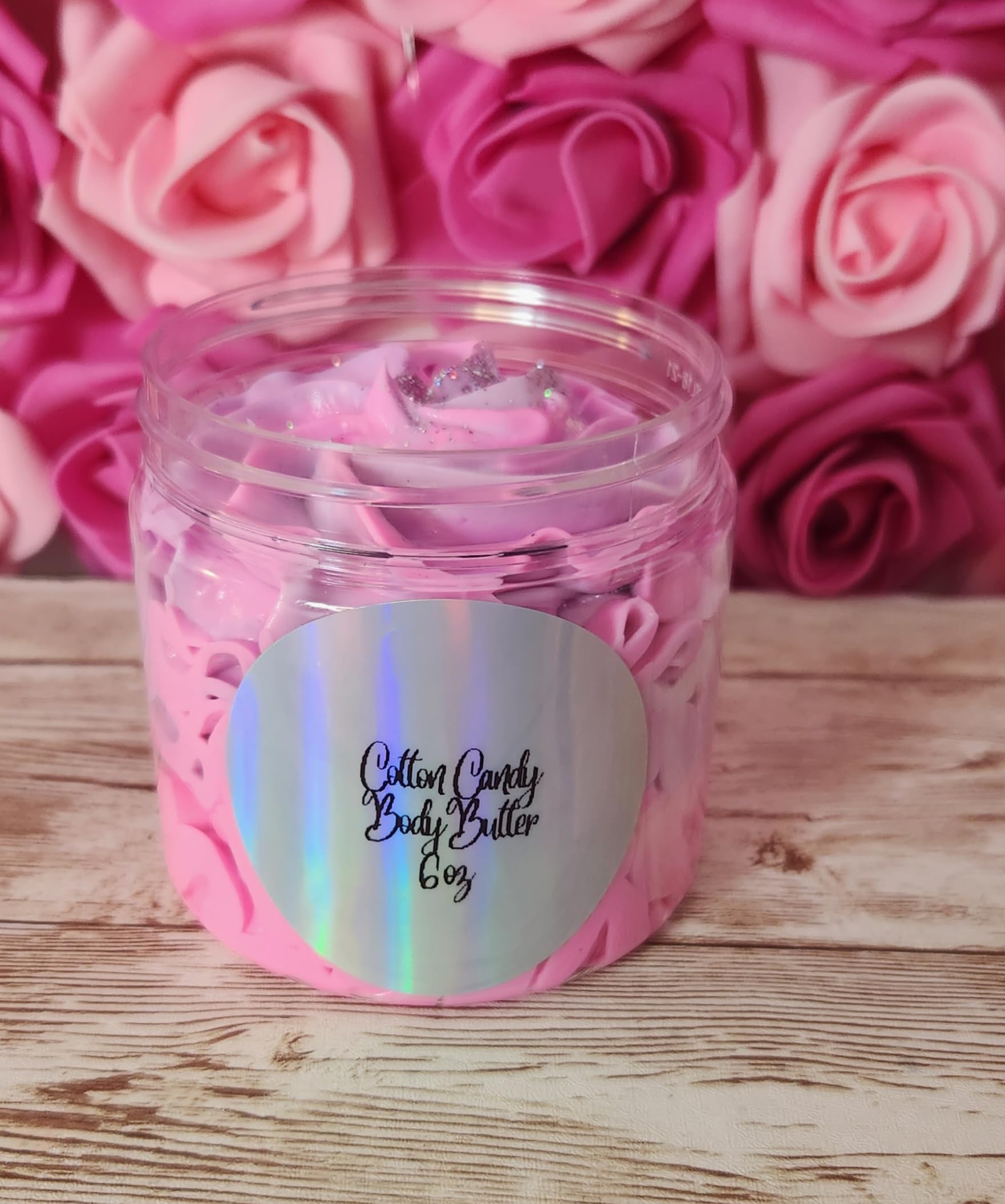 Luxury Cotton Candy Whipped Body Butter - Handmade with Shea, Cocoa & Mango Butter | All Natural Body Frosting with Sugar Pearls | Perfect for Dry Skin Care & Gift Giving