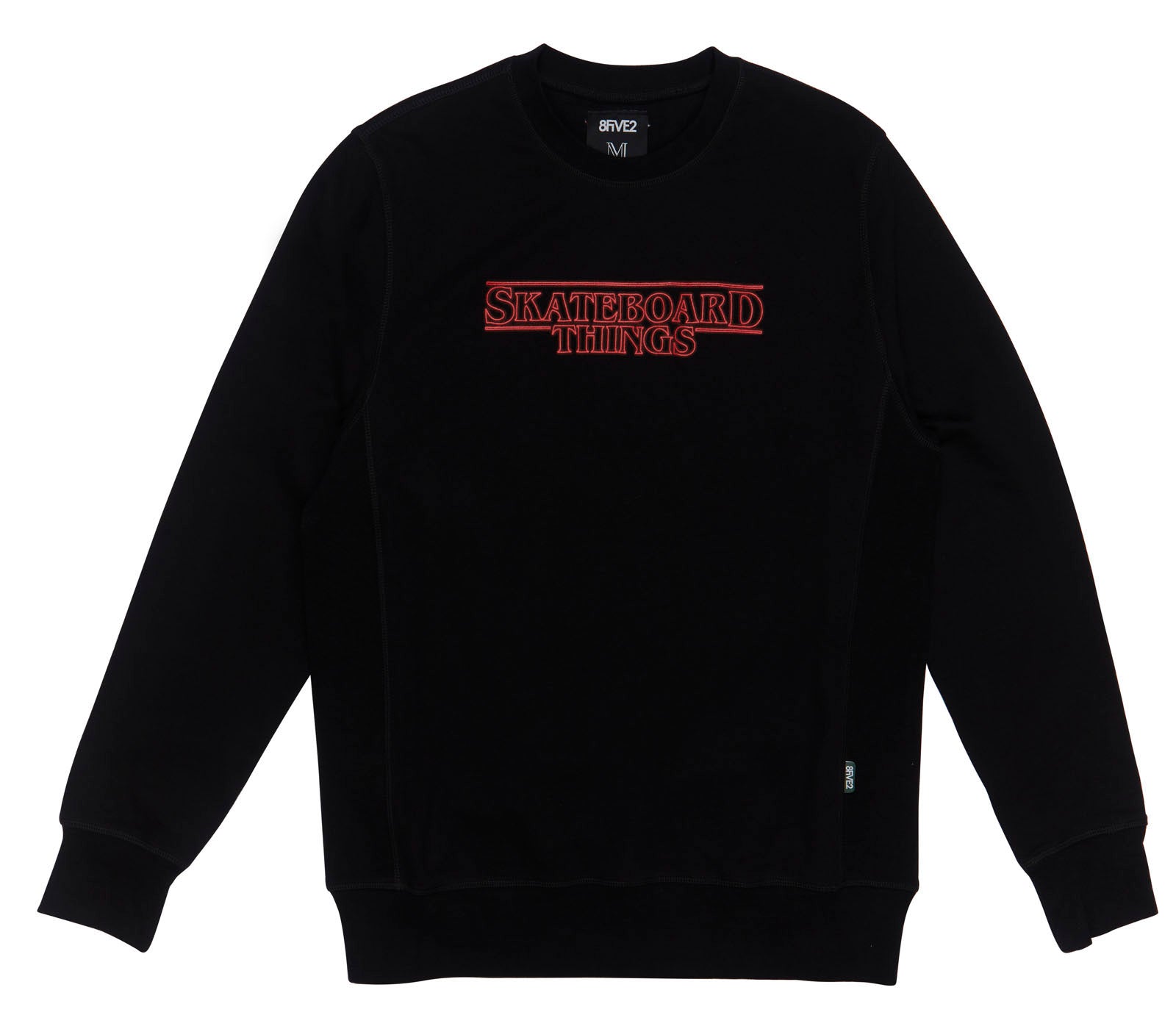 8FIVE2 Skateboard Things Crewneck Sweatshirt - Black | Men's & Women's Casual Streetwear for Skateboarding & Urban Fashion