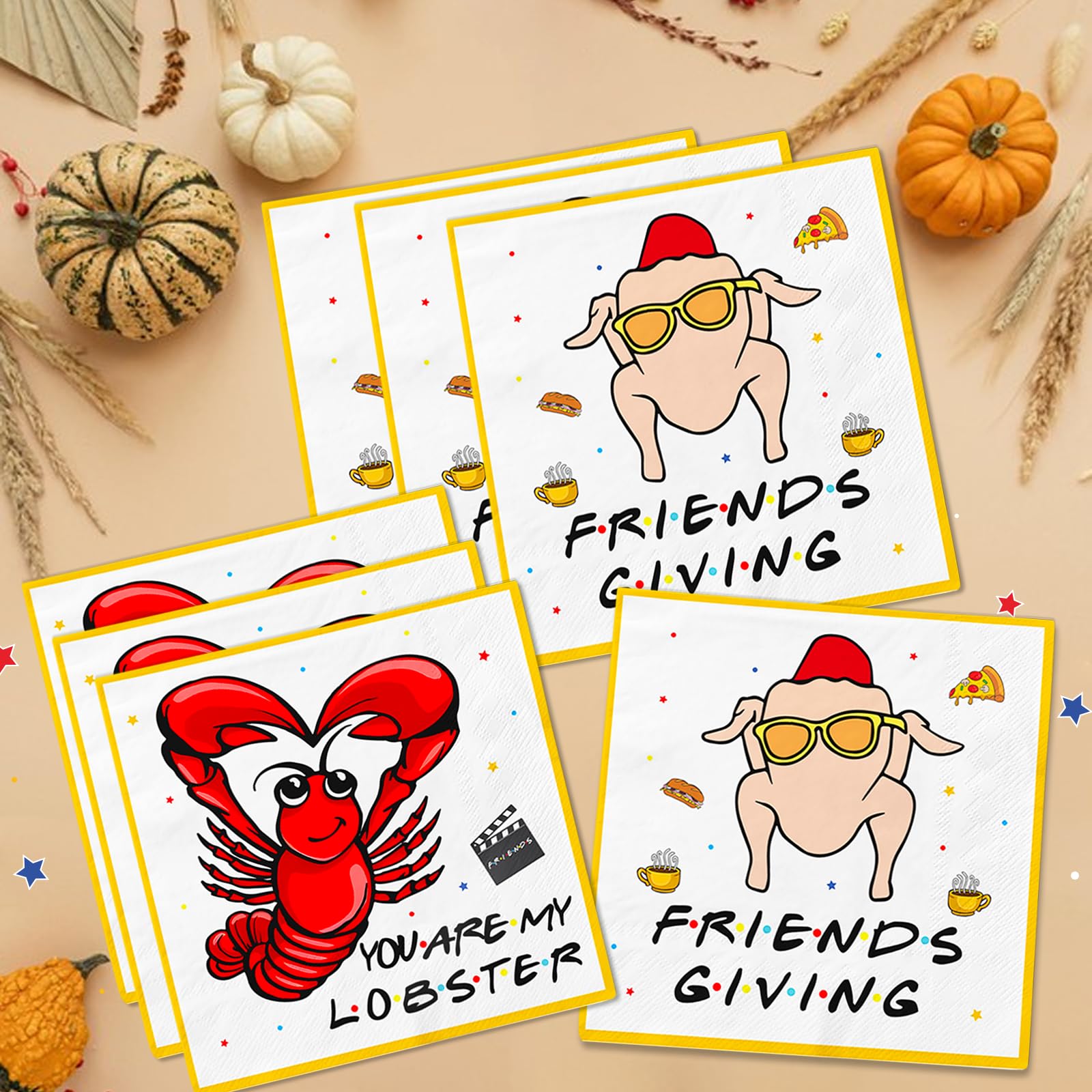 48Pcs Friends TV Show Themed Party Napkins - Decorations for Friendsgiving, Birthday, and Themed Parties - Perfect for Friends Fans and TV Show Enthusiasts