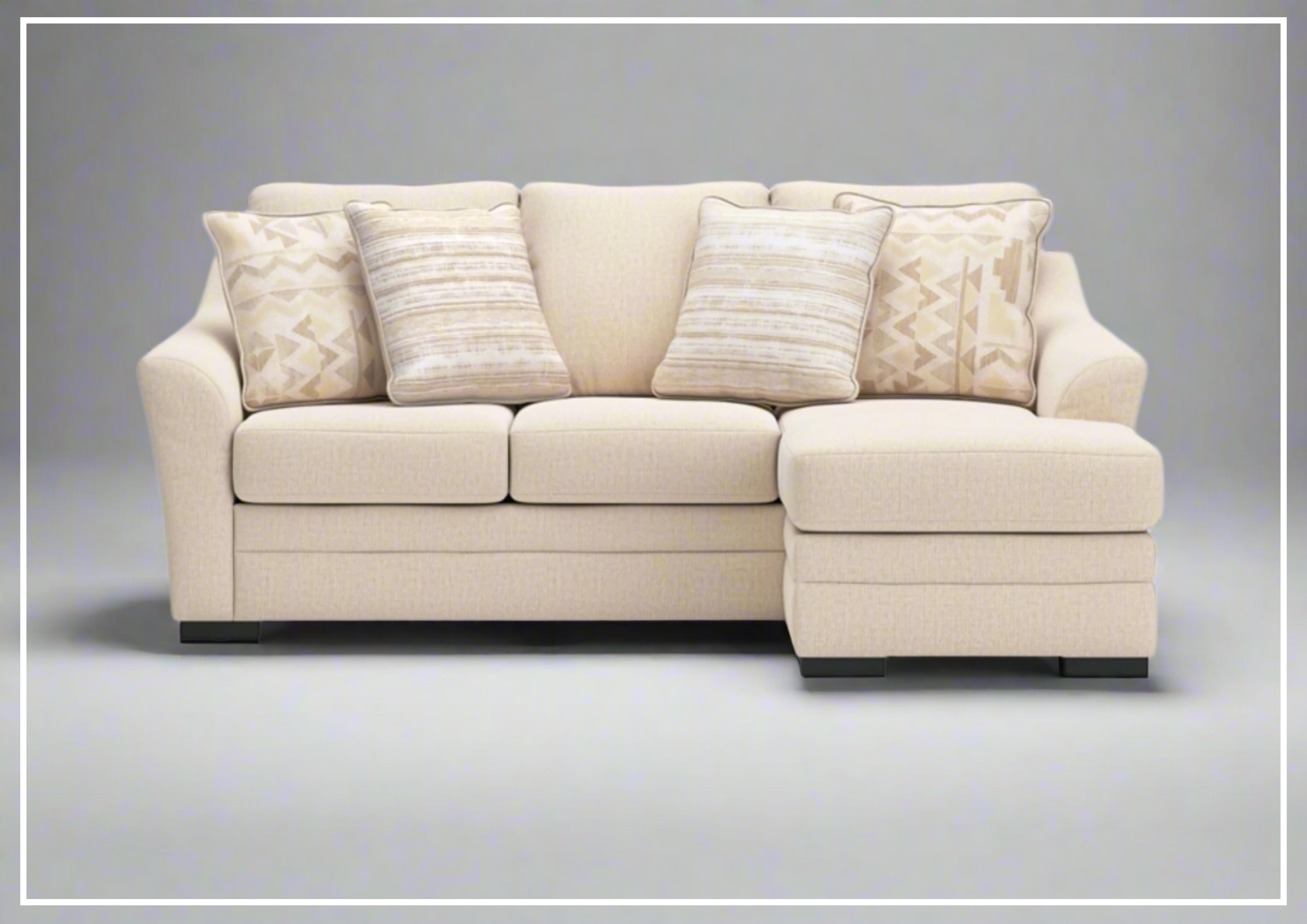 Gio Italia Lorien Queen Fabric Sleeper Sectional Sofa with Chaise Lounge - Modern Convertible Sleeper Couch for Small Spaces, Living Room & Guest Room
