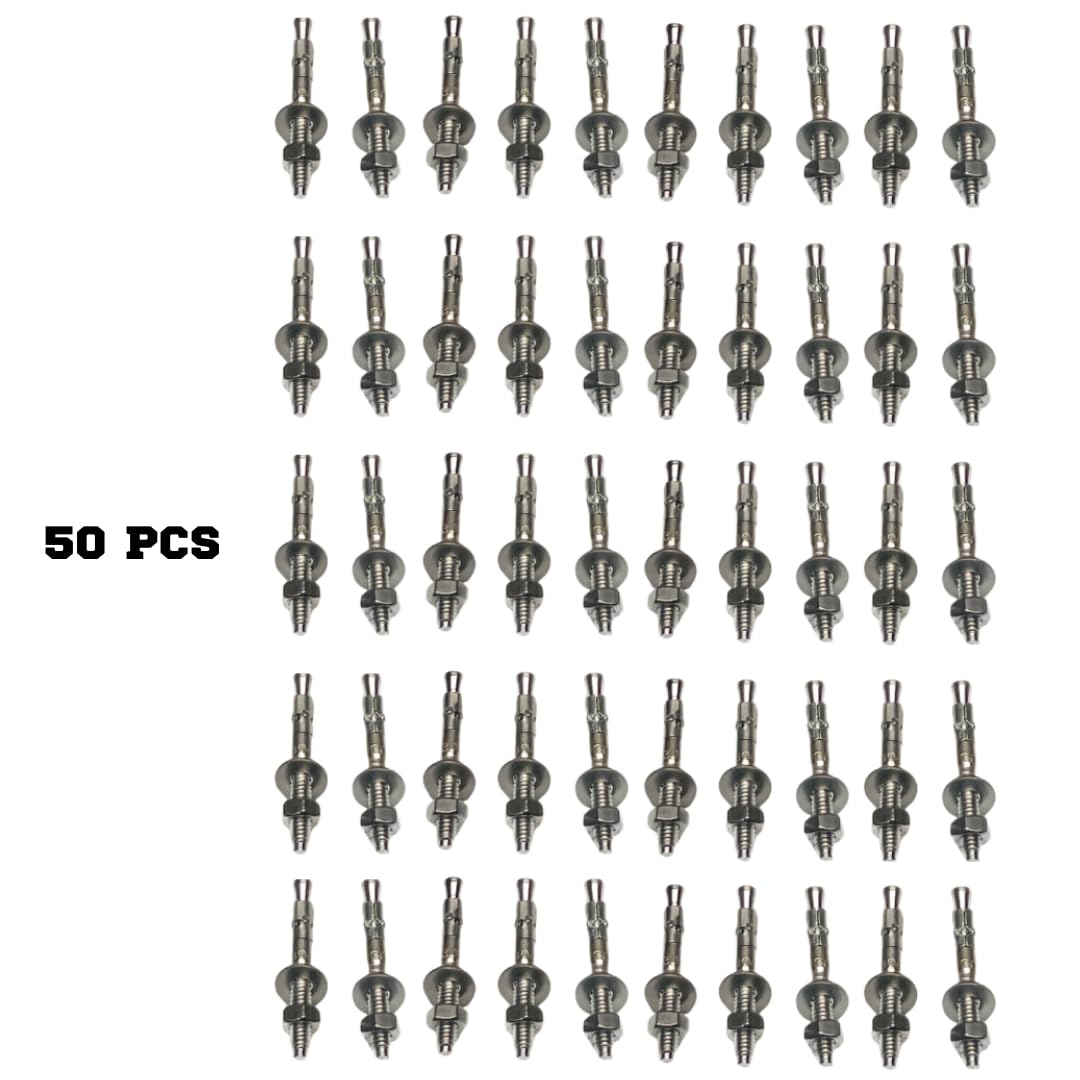 Premium 304 Stainless Steel Wedge Anchors 1/4x2-3/4 - Heavy Duty Concrete Bolts for Masonry & Construction - 25 Pack