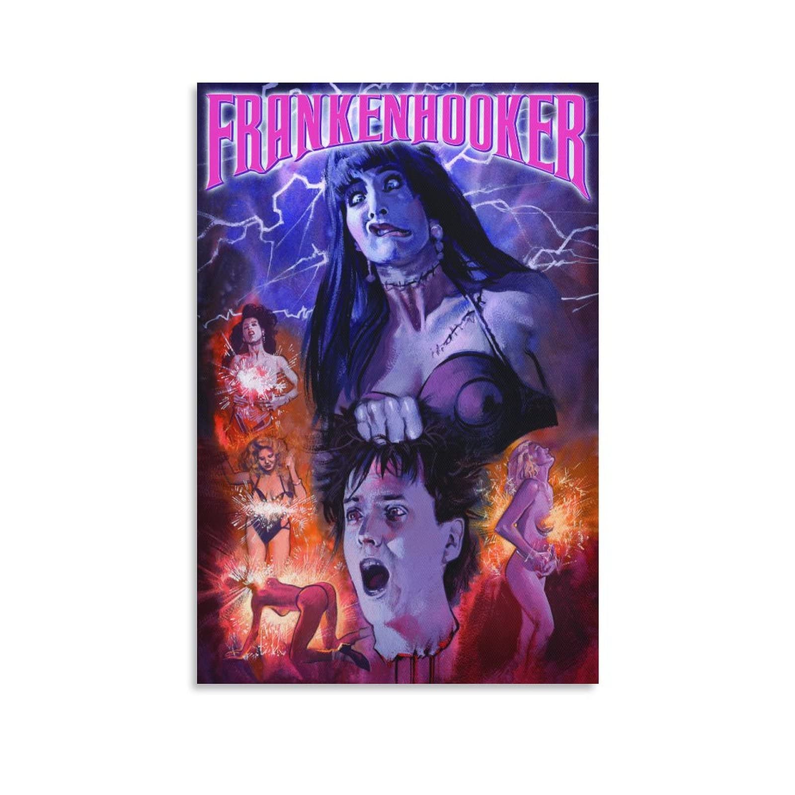 Frankenhooker Movie Poster - Vintage Horror Film Canvas Wall Art Decor 24x36 inches (60x90cm) - Perfect for Living Room, Bedroom, Home Theater & Man Cave Decorations