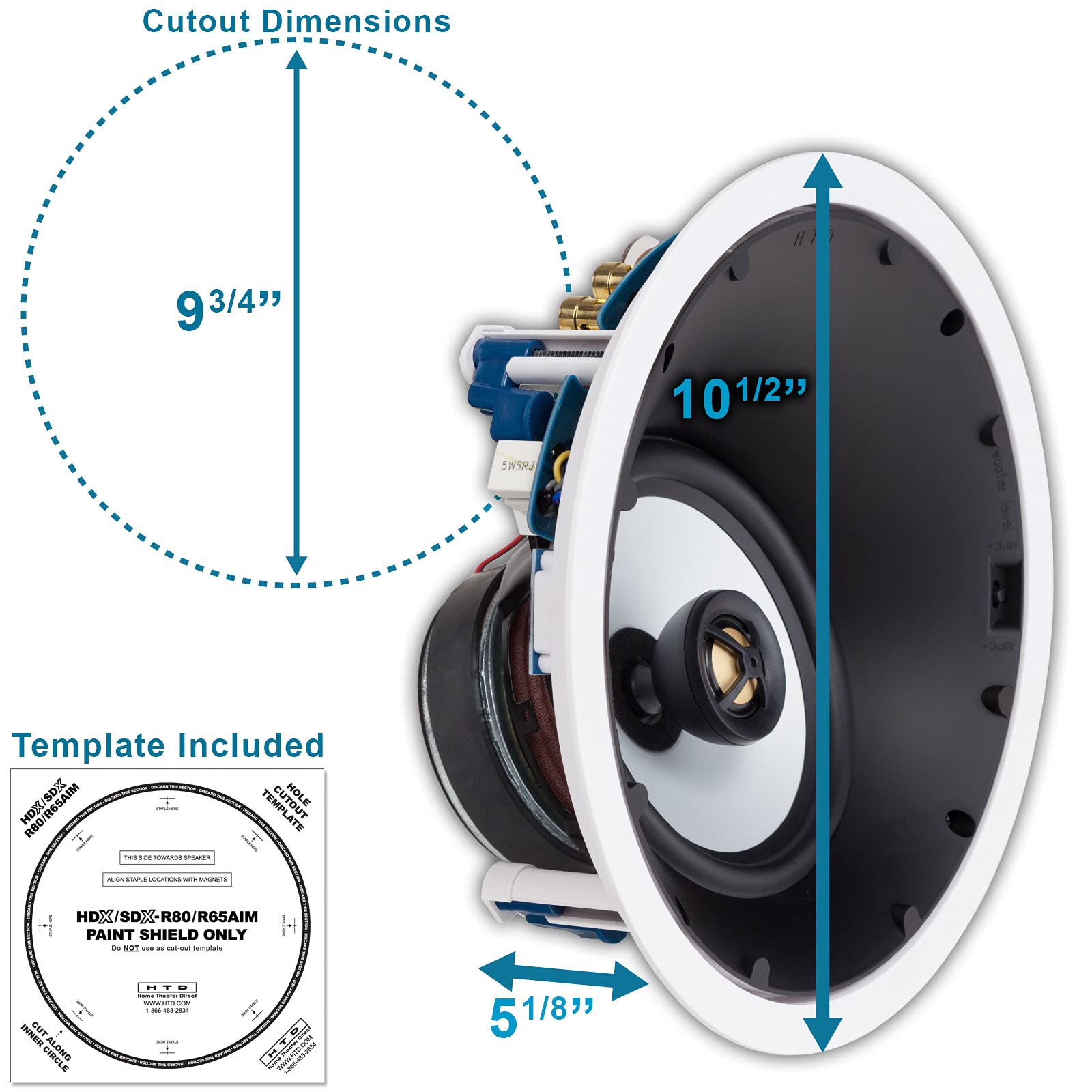 HDX-R65AIM In-Ceiling Directional Speakers - Set of 2 | High-Quality Audio for Home Theater & Multi-Room Systems