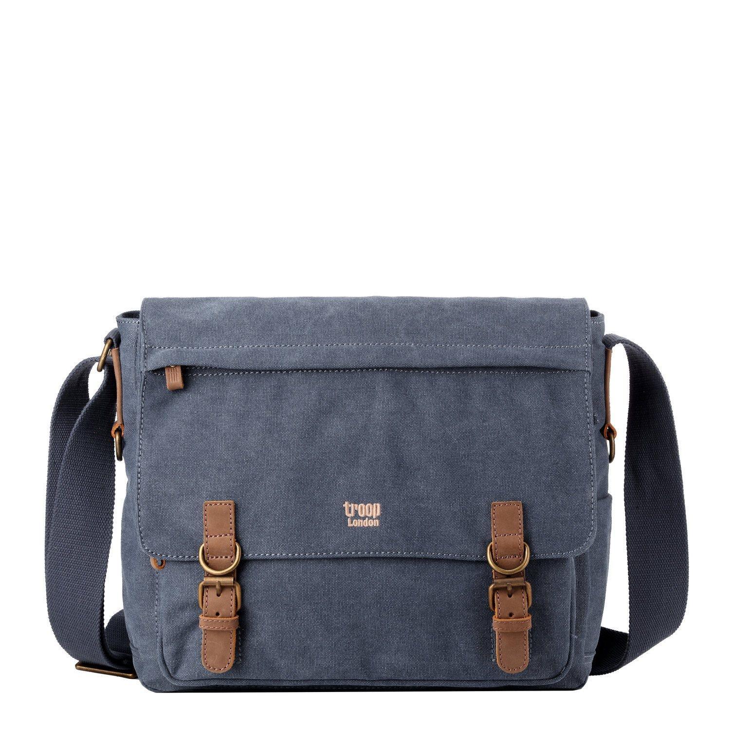 TRP0207 Troop London Classic Canvas Laptop Messenger Bag - Durable Water-Resistant Work & Travel Briefcase for Men & Women | Perfect for Office, Business Trips & Daily Commute