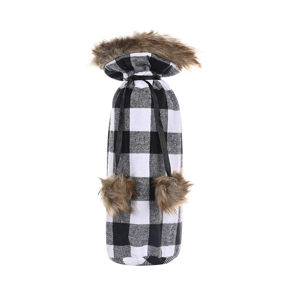 BLOWEST Pompom Lattice Wine Bottle Cooler Bag - Insulated Red & Black Chiller for White and Red Wine - Perfect for Parties, Picnics, and Outdoor Events