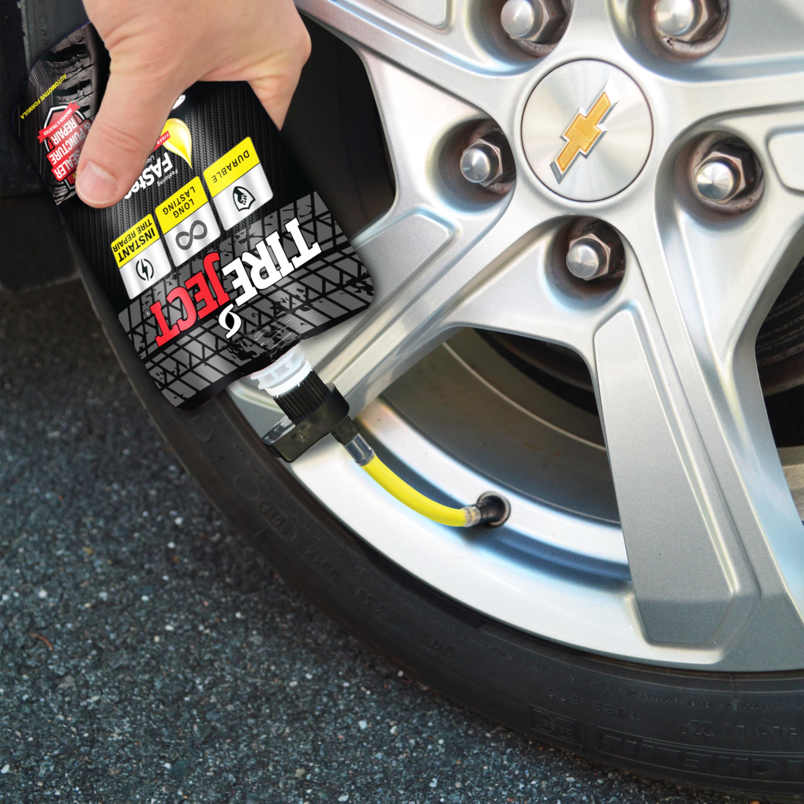TireJect 2-in-1 Tire Sealant & Bead Sealer Kit for Truck/SUV - Fast Leak & Puncture Repair | Emergency Roadside Flat Tire Fix for Off-Road & Highway Driving