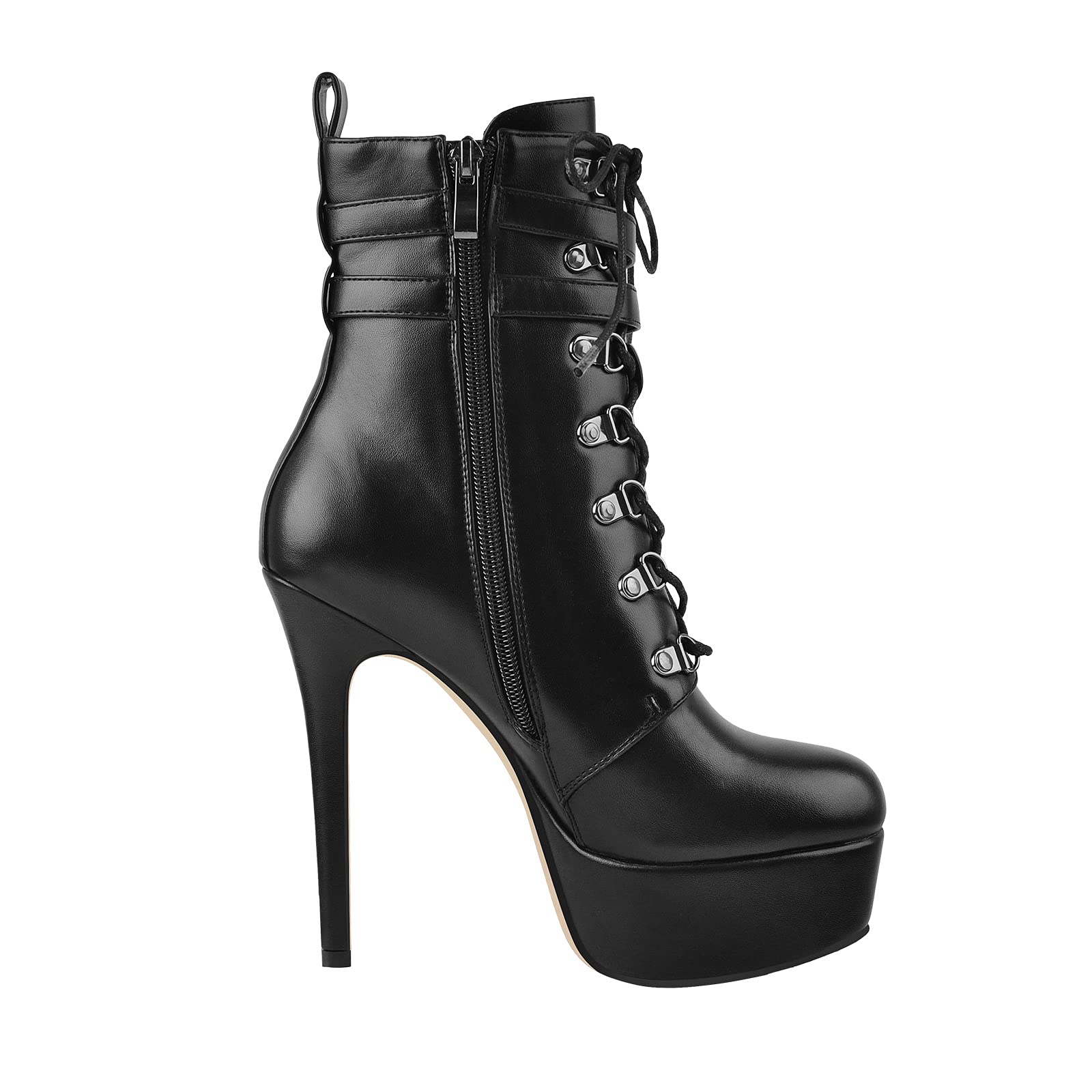 VERISSON Women's Stiletto High Heel Ankle Boots - Platform Winter Booties for Women, Fashionable Pointed Toe Shoes for Party, Office & Night Out