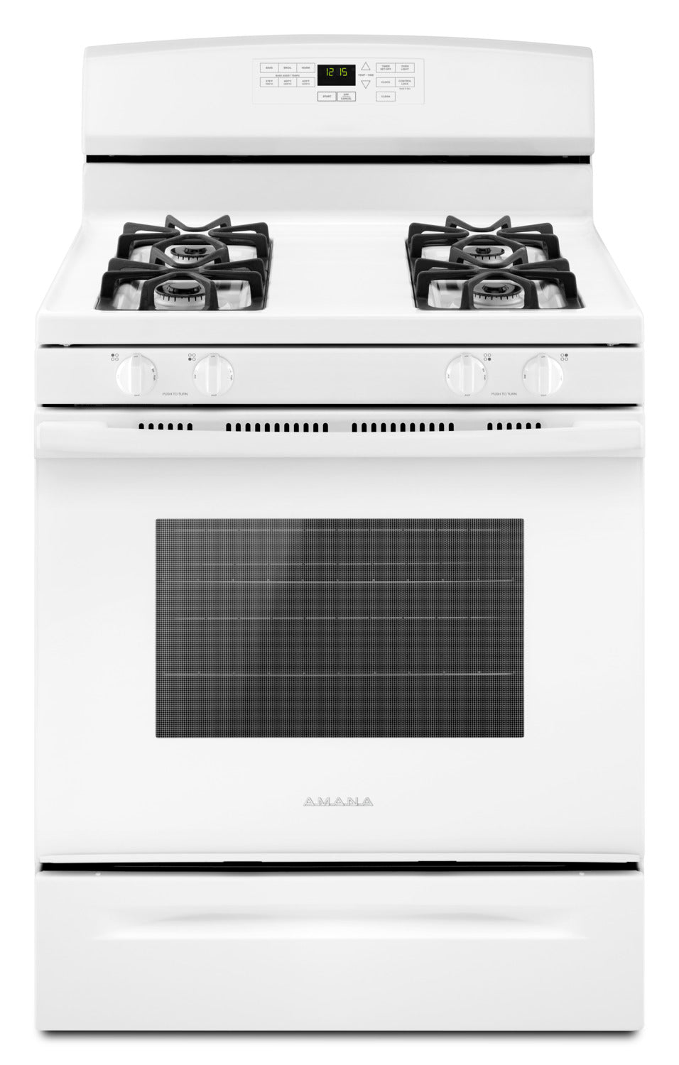 Amana AGR6603SFW 30-Inch Freestanding Gas Range - 5.0 Cu. Ft. Capacity, White - Perfect for Home Kitchens & Open-Concept Living Spaces