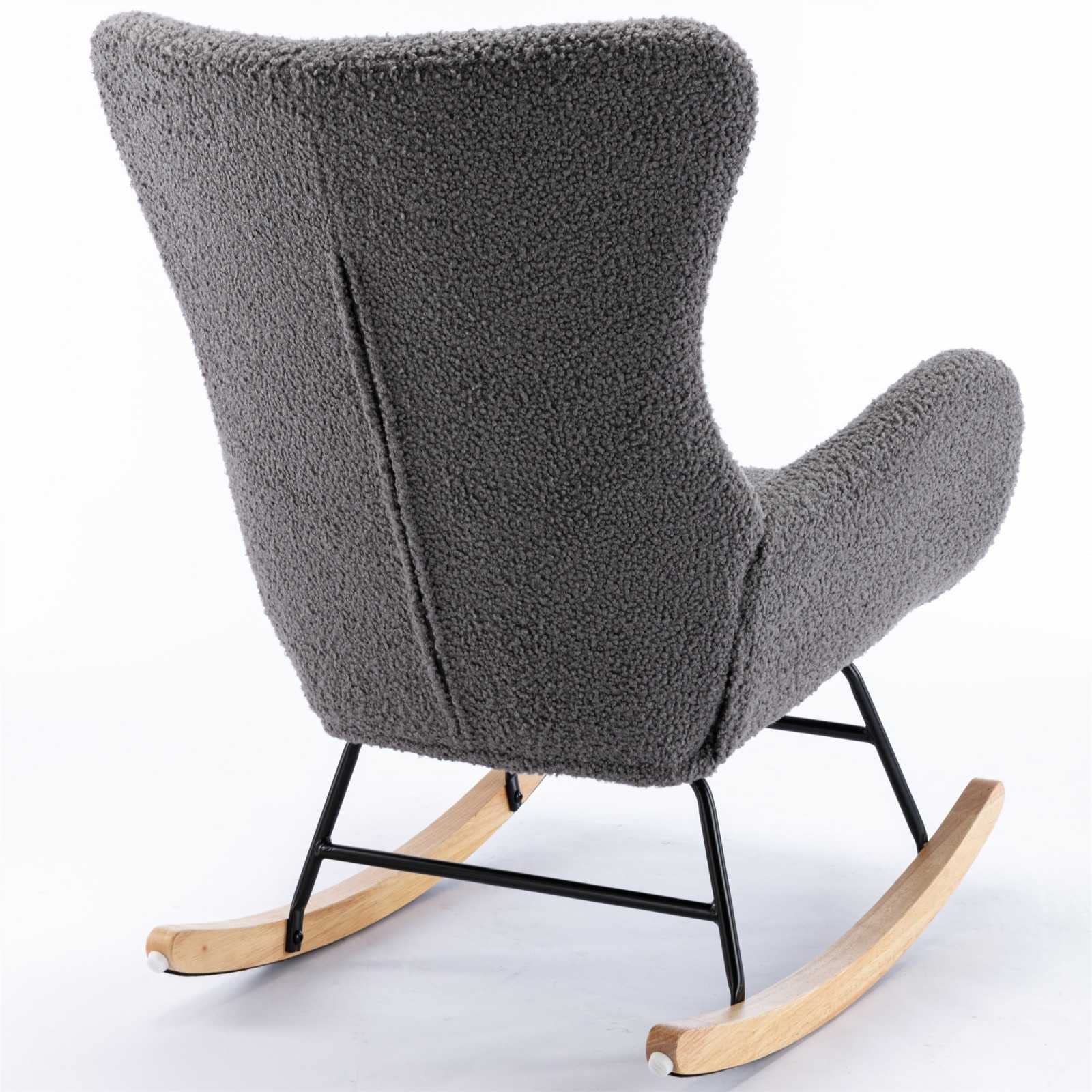 Modern High Back Rocking Chair - Comfortable Lounge Armchair for Living Room, Bedroom & Nursery - Perfect for Relaxing, Nursing & Reading