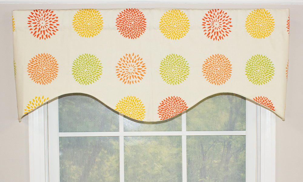 Floral Burst Cornice Valance - Elegant Window Treatment for Living Room & Bedroom Decor - Perfect for Home, Office & Wedding Decorations