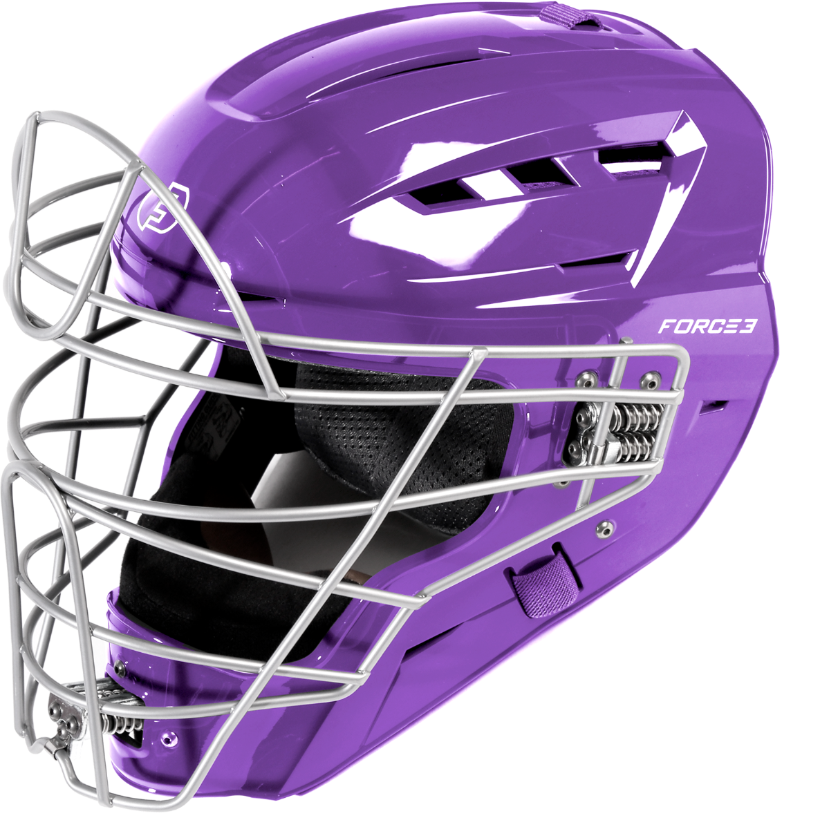 FORCE3 XS3® PRO Catchers Helmet - NOCSAE Certified Gloss Finish Baseball Catcher's Mask for Youth & Adult Players - Perfect for Games, Training & Safety Protection