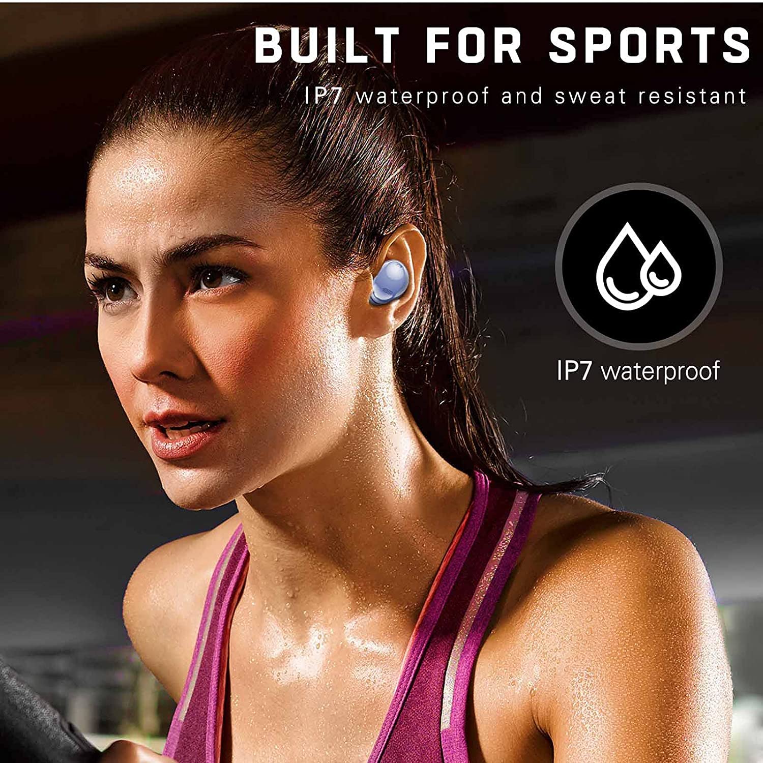 UrbanX Street Buds Pro True Wireless Earbuds with Active Noise Cancellation - Bluetooth 5.0 Headphones for Samsung Galaxy/iPhone (US Warranty) - Perfect for Gym, Commuting & Travel (Purple)
