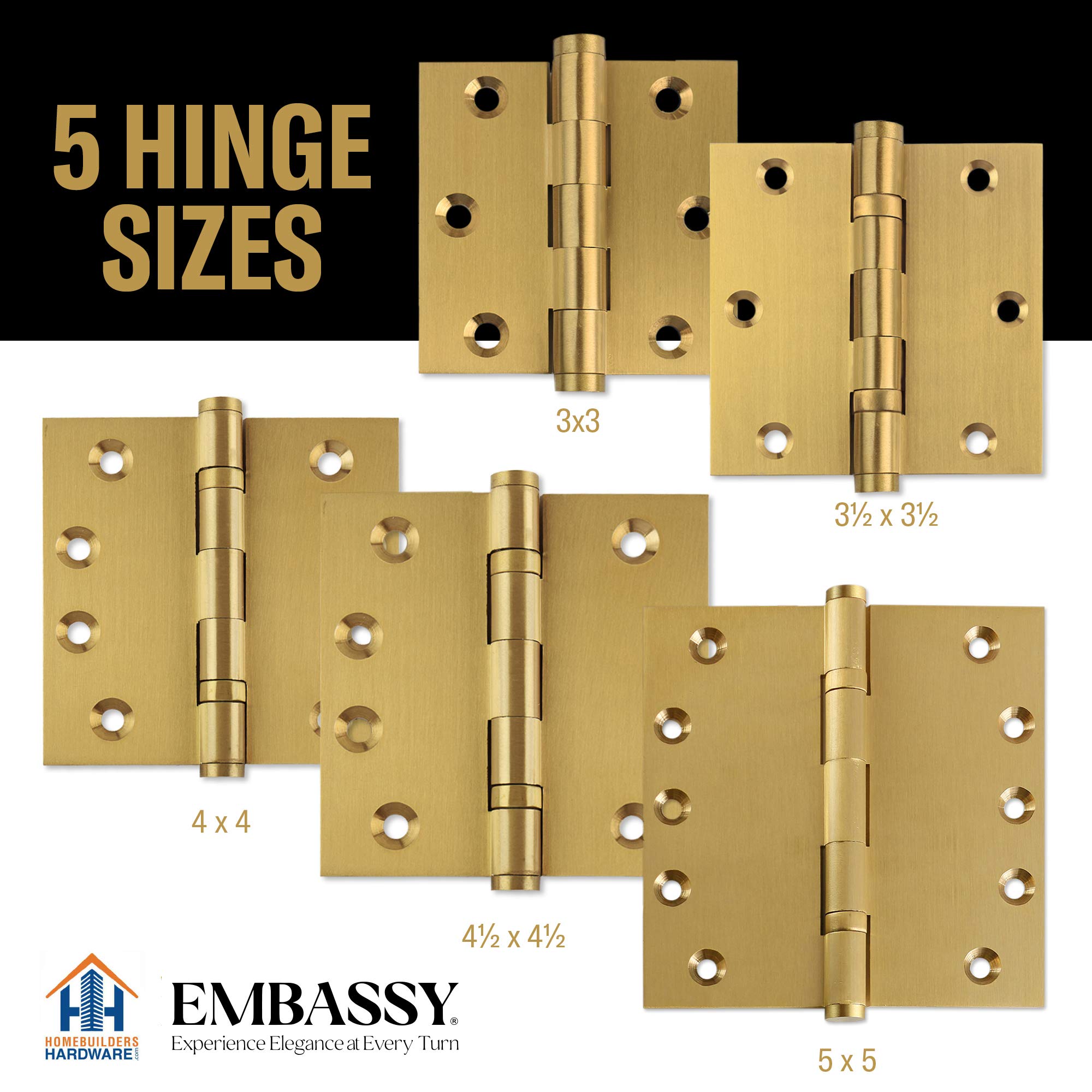 Premium Solid Brass Door Hinge 3.5x3.5