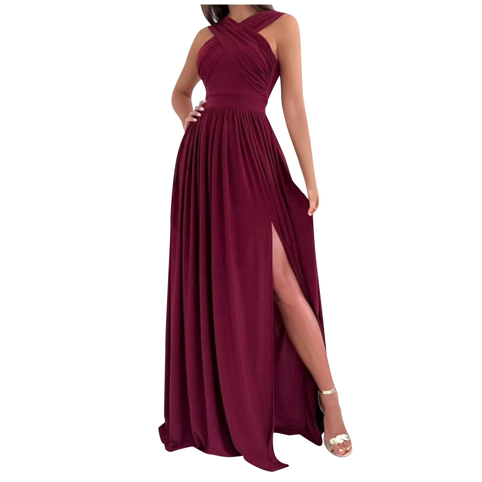 Elegant Mebamook Women's Summer Maxi Dress 2022 - Sleeveless Casual Long Dress with Side Slit | Perfect for Beach, Party & Evening Wear