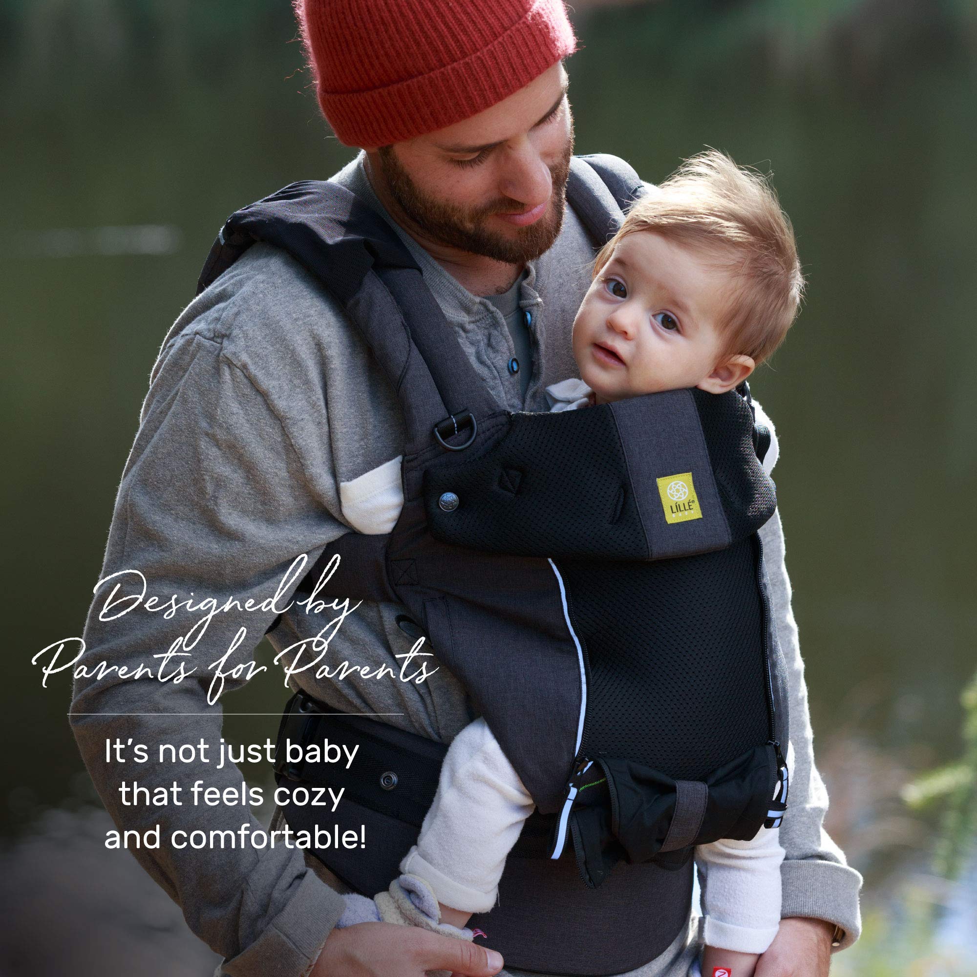 LÍLLÉbaby Pursuit All Seasons 6-in-1 Ergonomic Baby Carrier - Newborn to Toddler (7-45 lbs) with Lumbar Support & 360° Carrying Positions - Graphite Grey - Perfect for Hands-Free Parenting, Hiking, Shopping & Everyday Use