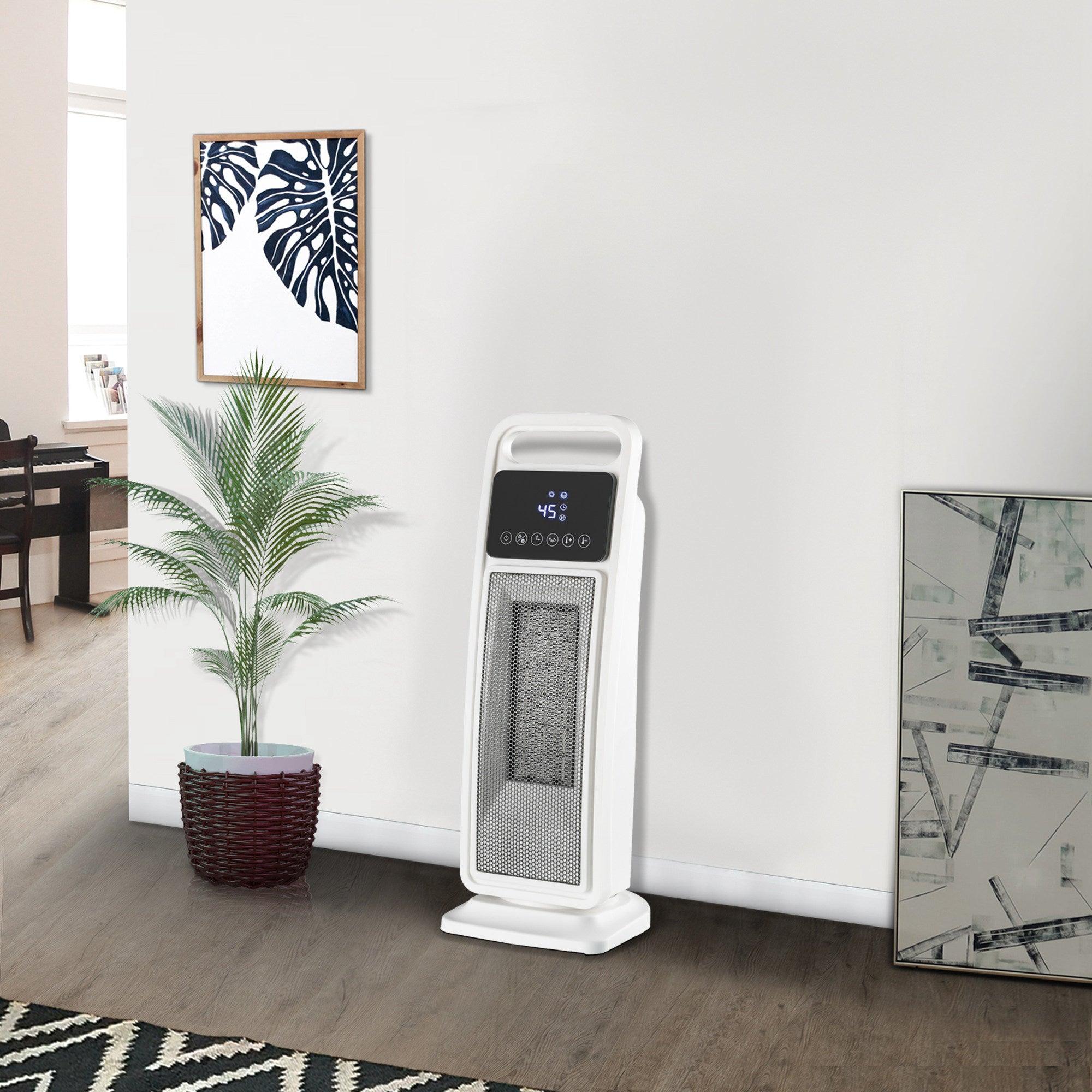 Portable PTC Ceramic Electric Heater & Fan 2000W with Remote Control - 2 Heat Settings, Safety Protection for Home, Office, Bedroom Use