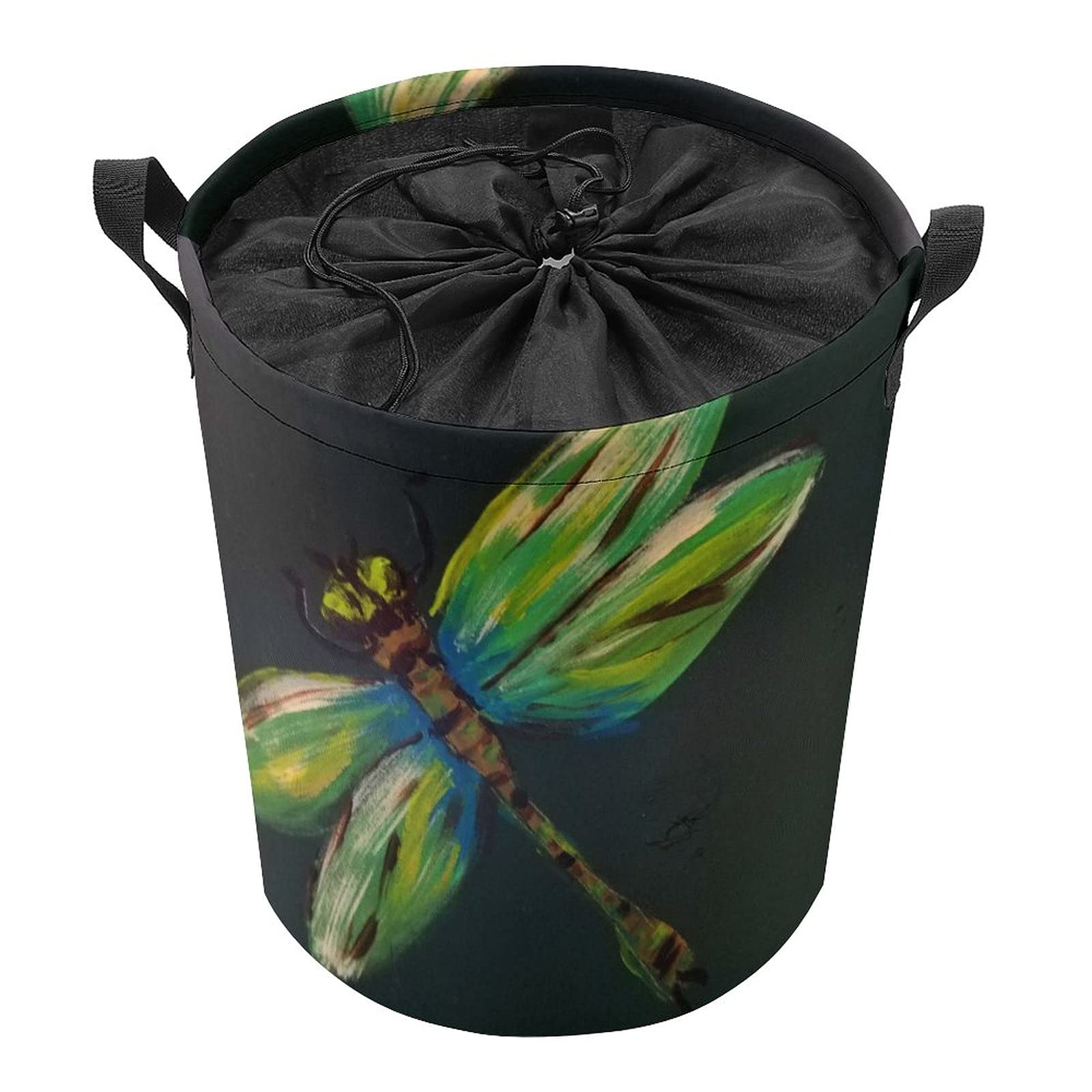 Dragonfly Collapsible Laundry Hamper with Handle - Foldable Storage Basket for Clothes, Toys, and Organizing - Durable Oxford Fabric - Perfect for Bedroom, Nursery, Kids Room & Gift Giving - Space-Saving Home Organization Solution