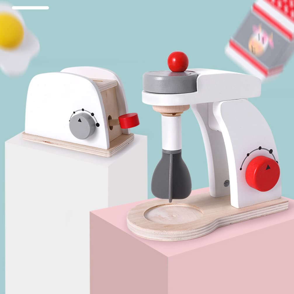 Wooden Play Kitchen Mixer Toy Set - Pretend Play Food & Appliance Accessories for Kids - Perfect for Imaginative Cooking & Role Play Games