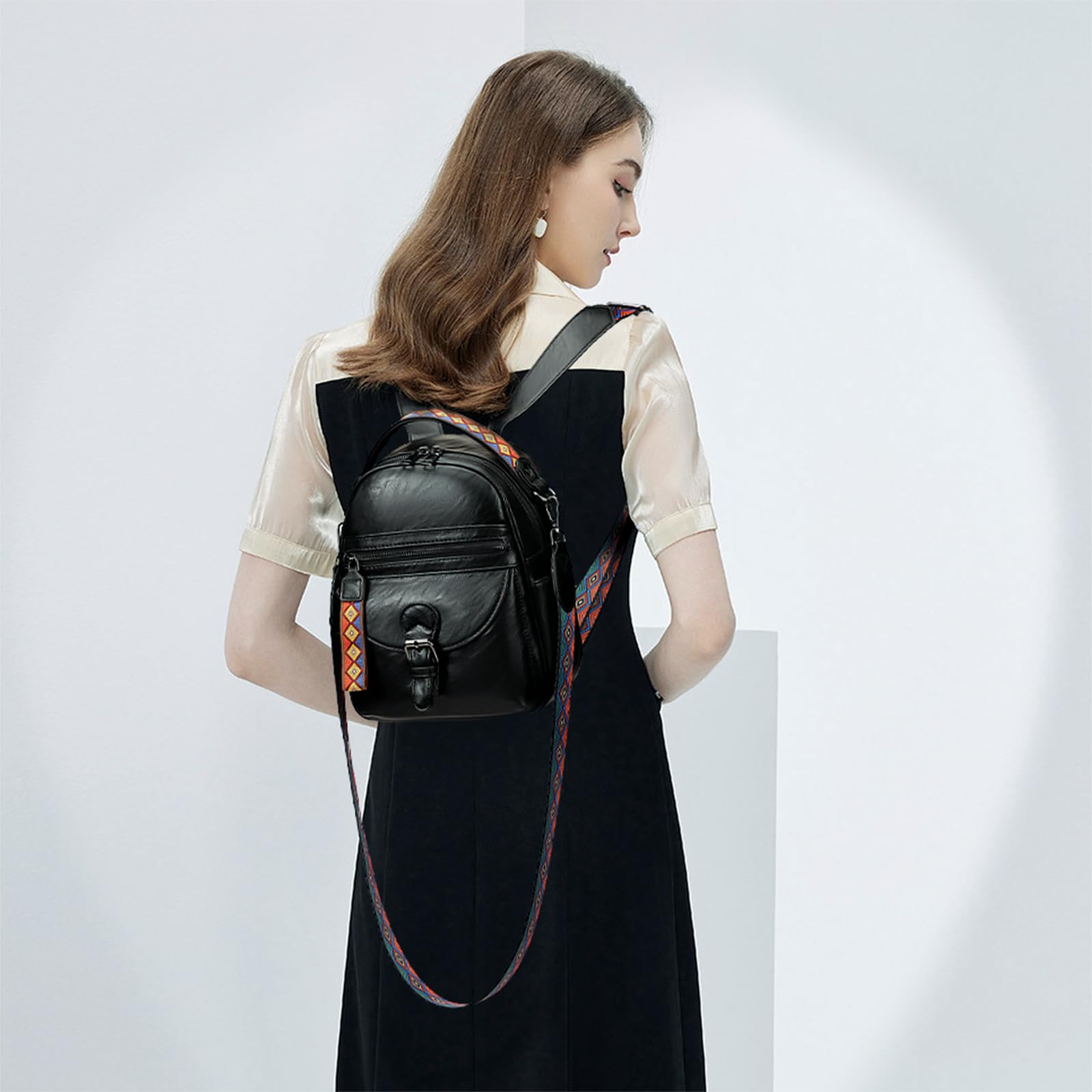 KL928 Women's Small Daypack Backpack Purse - Stylish Shoulder Bag for Ladies (Black) | Perfect for Travel, Work, and Everyday Use