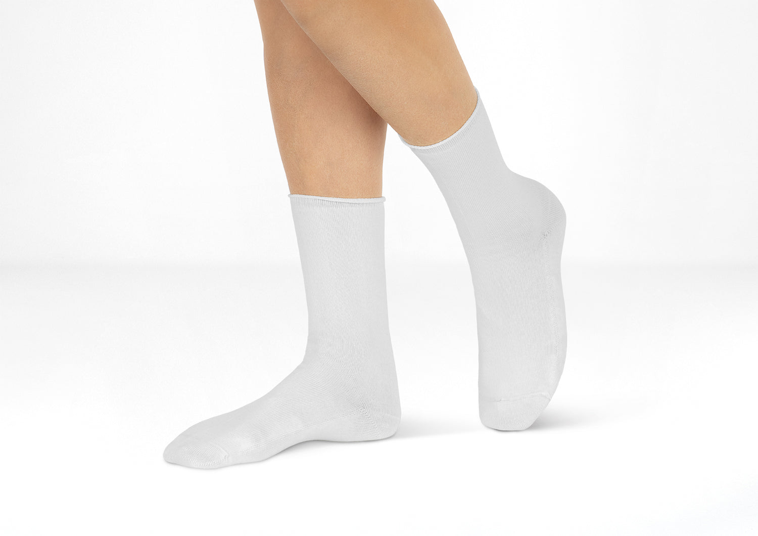 Comfortable Diabetic Socks for Men & Women - Breathable White Cotton Dress & Casual Socks - Ideal for Daily Wear, Work & Travel