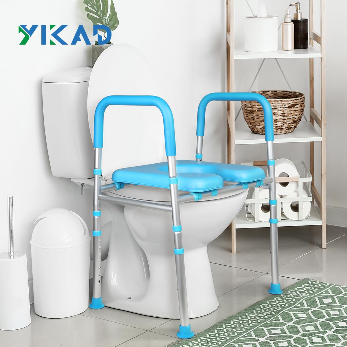 **Premium Raised Toilet Seat Riser with Handles – Adjustable Height & Width, Supports Up to 400 lbs – Stable Elevated Commode Seat with Cozy Padding – Ideal for Seniors, Handicapped & Pregnant Women – Perfect for Bathroom Safety & Mobility Assistance**    *(Use Case: Enhances comfort and safety for elderly, disabled, or post-surgery users, providing secure toilet access with ergonomic handles and padded support.)*