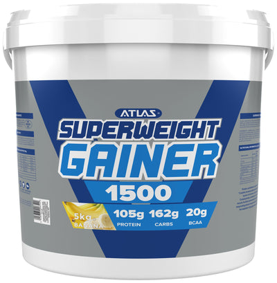 Atlas Superweight Gainer 1500 - High Calorie Weight Gain Protein Powder for Muscle Building & Mass Gain - Perfect for Bodybuilders, Athletes & Fitness Enthusiasts