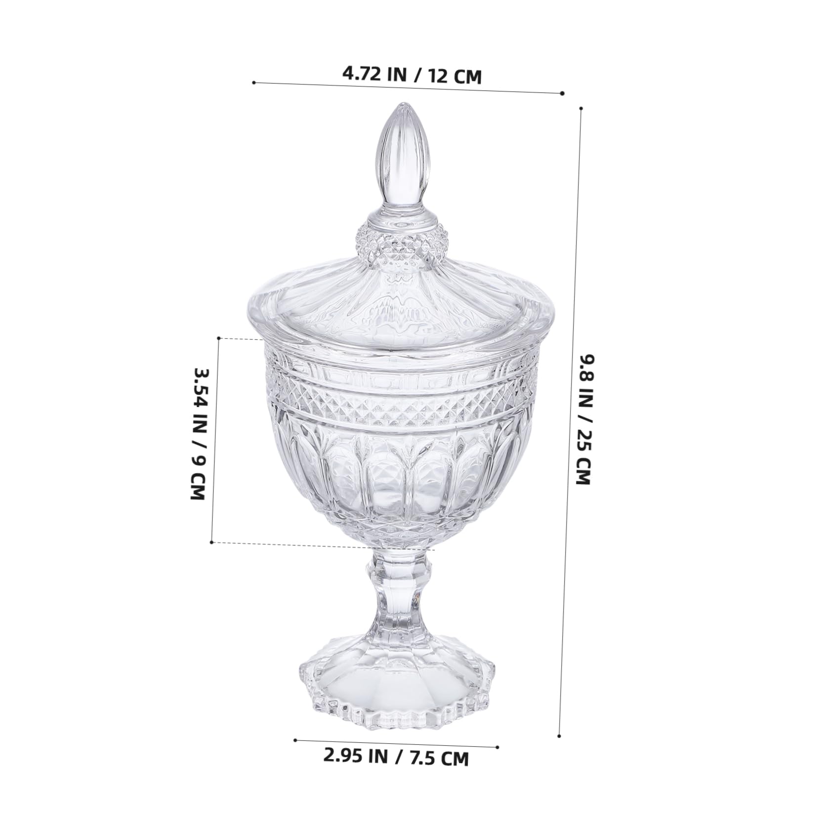 1pc Tall Glass Candy Bowl - Food Storage Jar for Candy, Snacks & Crafts - Clear Glass Container with Lid - Perfect for Kitchen, Pantry & Party Decor
