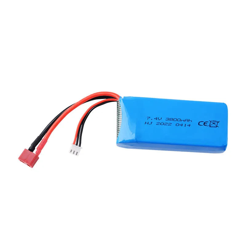 7.4V 2S 3800mAh Li-ion Rechargeable Battery for Wltoys 124017 144010 124019 124018 144001 RC Cars - Perfect for Racing, Drifting and Off-Road Adventures