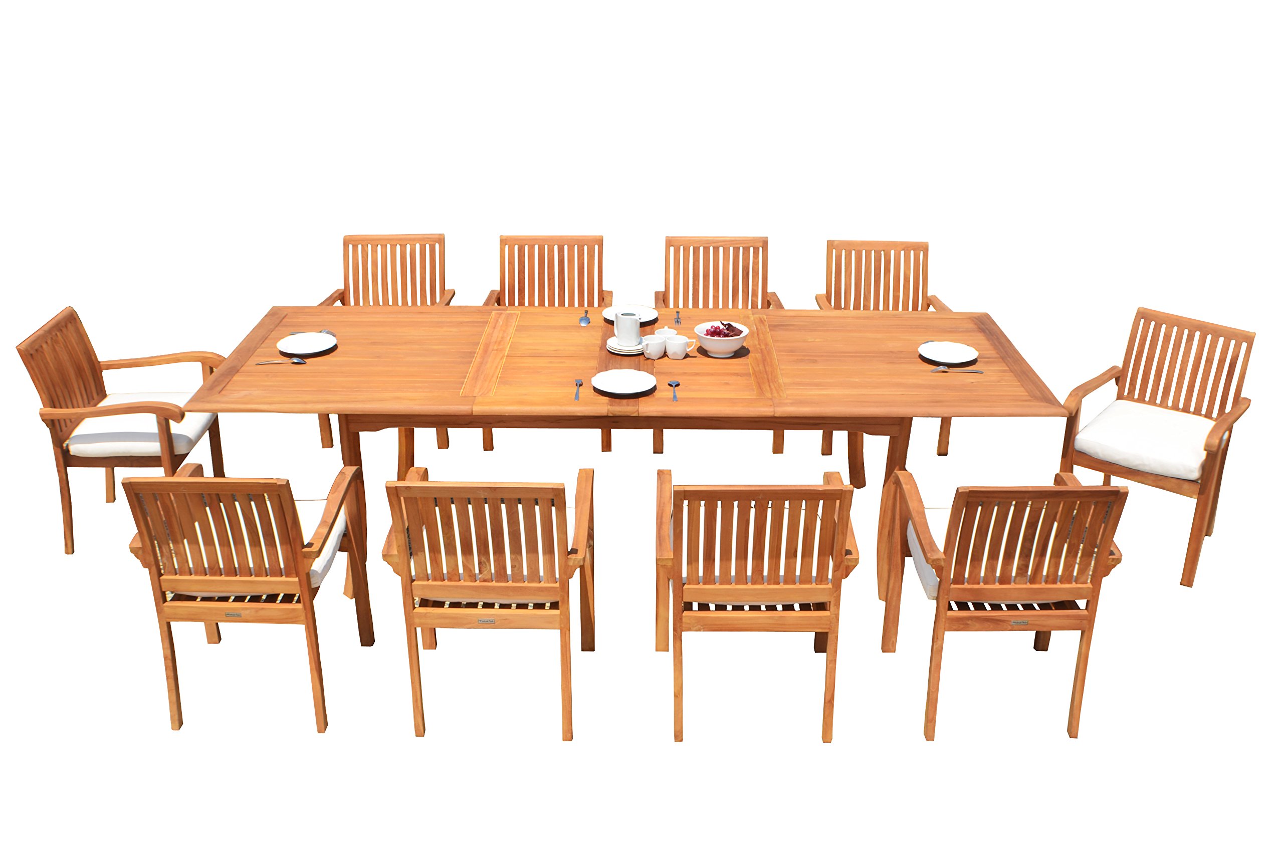 Premium 11-Piece Outdoor Patio Teak Dining Set - 94