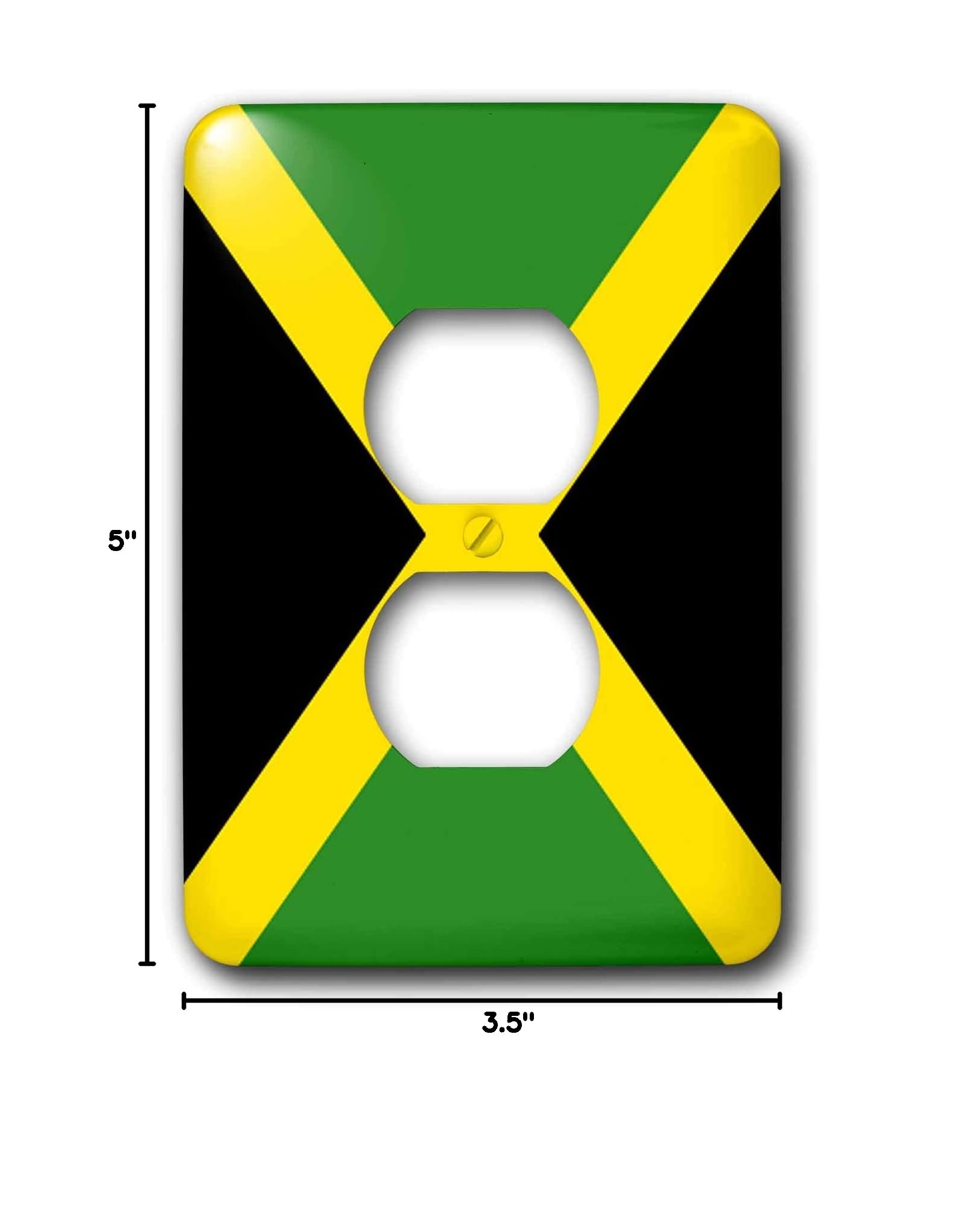 3D Rose Jamaican Flag 2 Plug Outlet Cover - Decorative Electrical Outlet Cover for Home & Office - Perfect for Caribbean Decor, Travel Gifts & Safety Protection