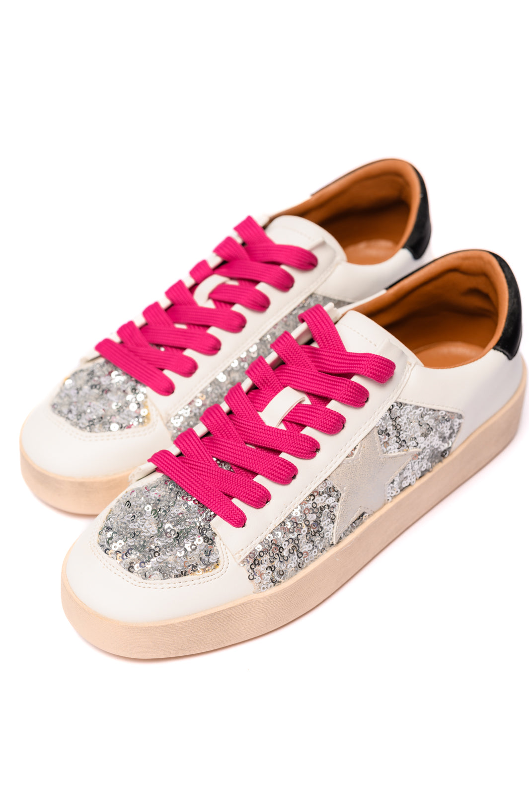 Sparkling Silver Sequins Sneakers for Women - Fashionable Party Shoes for Night Out, Dance, and Special Occasions