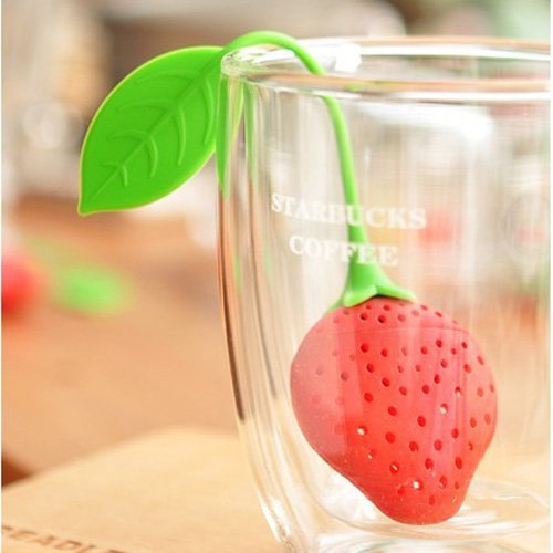Cute Strawberry Silicone Tea Strainer - Durable & Reusable Infuser for Loose Leaf Tea, Perfect for Home, Office, or Travel Use