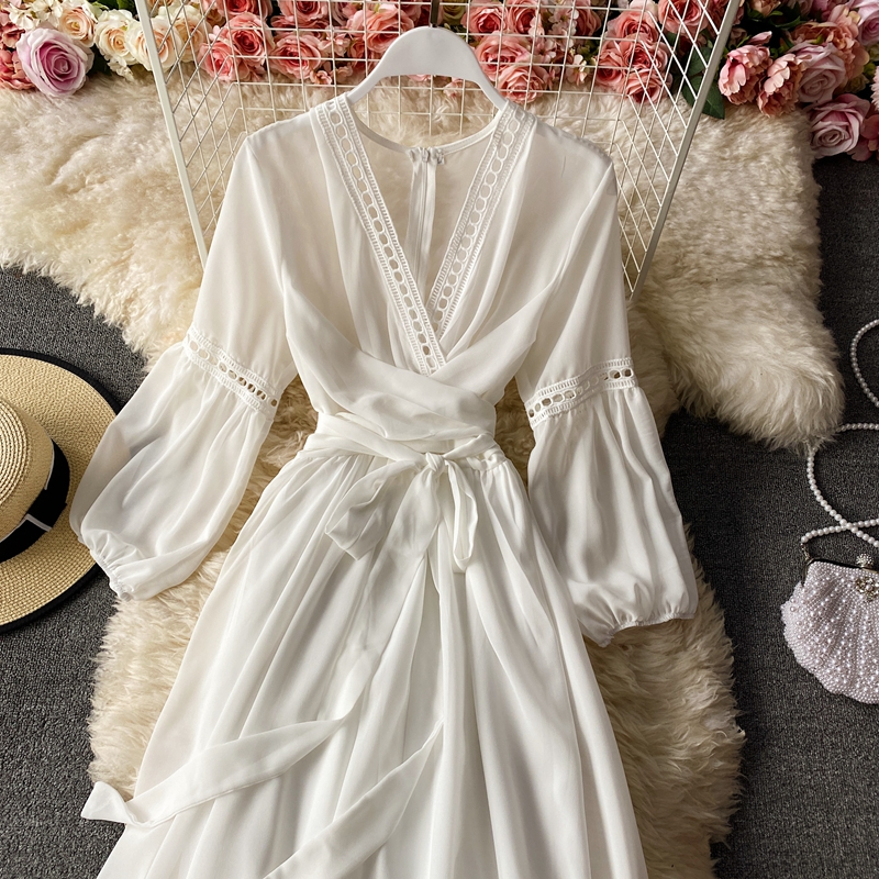Ethnic Bohemian Long Sleeve V-Neck Maxi Dress for Women - Perfect for Festivals, Parties & Boho Chic Outfits