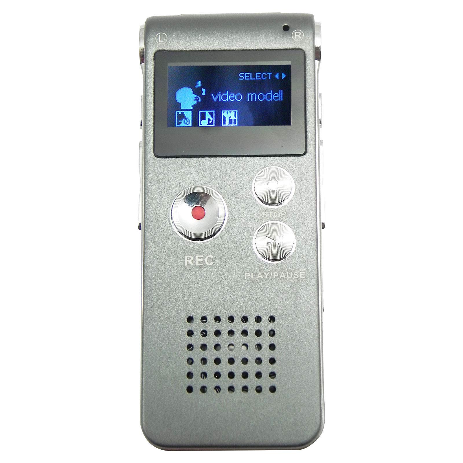 Voice Activated Mini Spy Recorder - 8GB Digital Audio Recorder, Dictaphone & MP3 Player for Lectures, Meetings & Secret Recording