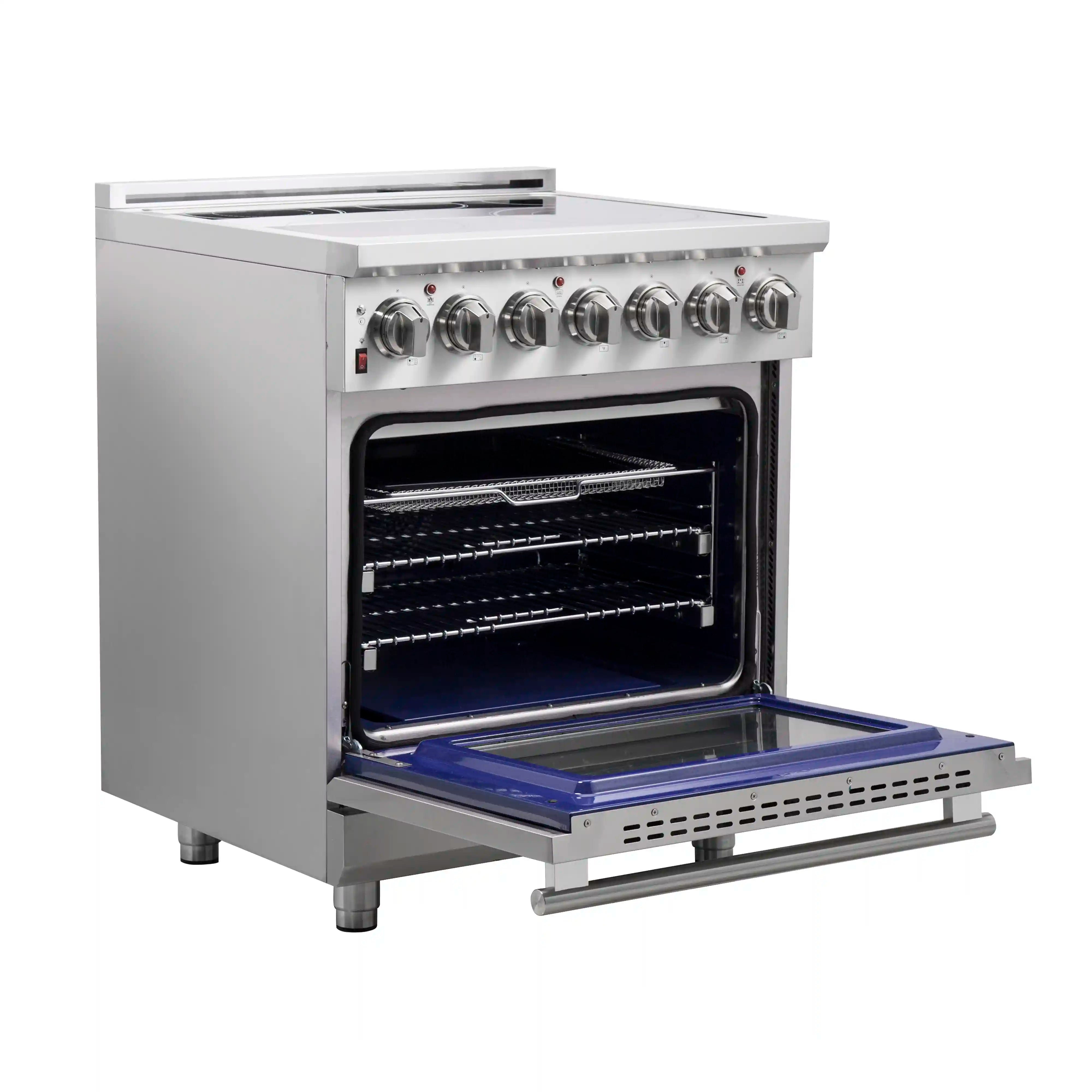 Forno Massimo 30 Inch Freestanding Electric Range - Stainless Steel Oven with 5 Burners & Convection (FFSEL6020 30) - Perfect for Home Kitchens & Small Restaurants