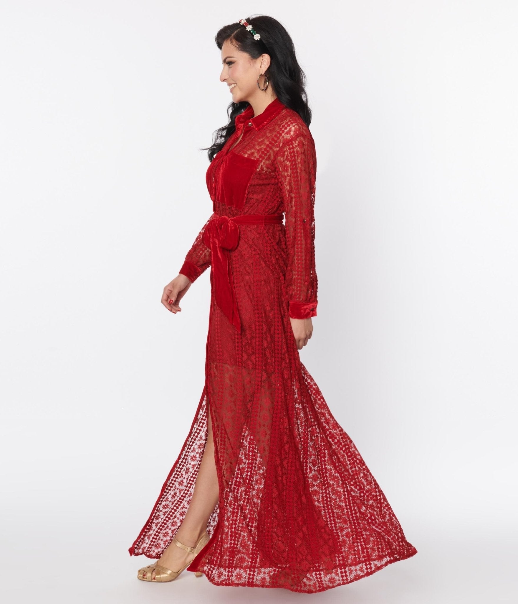 Vintage 1970s Burgundy Lace Blanche Maxi Shirtdress - Retro Elegant Long Sleeve Button Down Dress for Women, Perfect for Weddings, Parties & Special Occasions